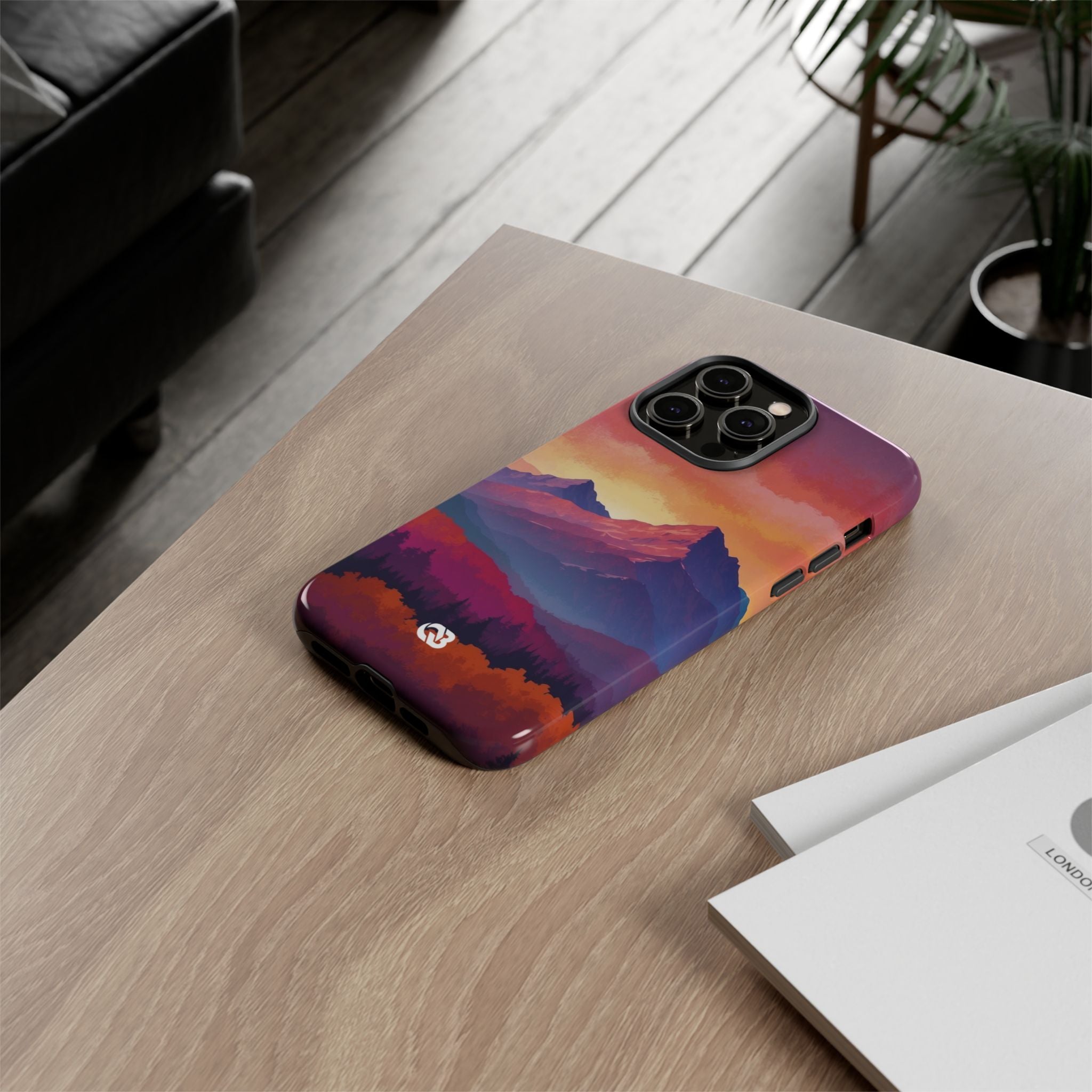 Crimson Mountain Dusk · Tough Phone Case for iPhone