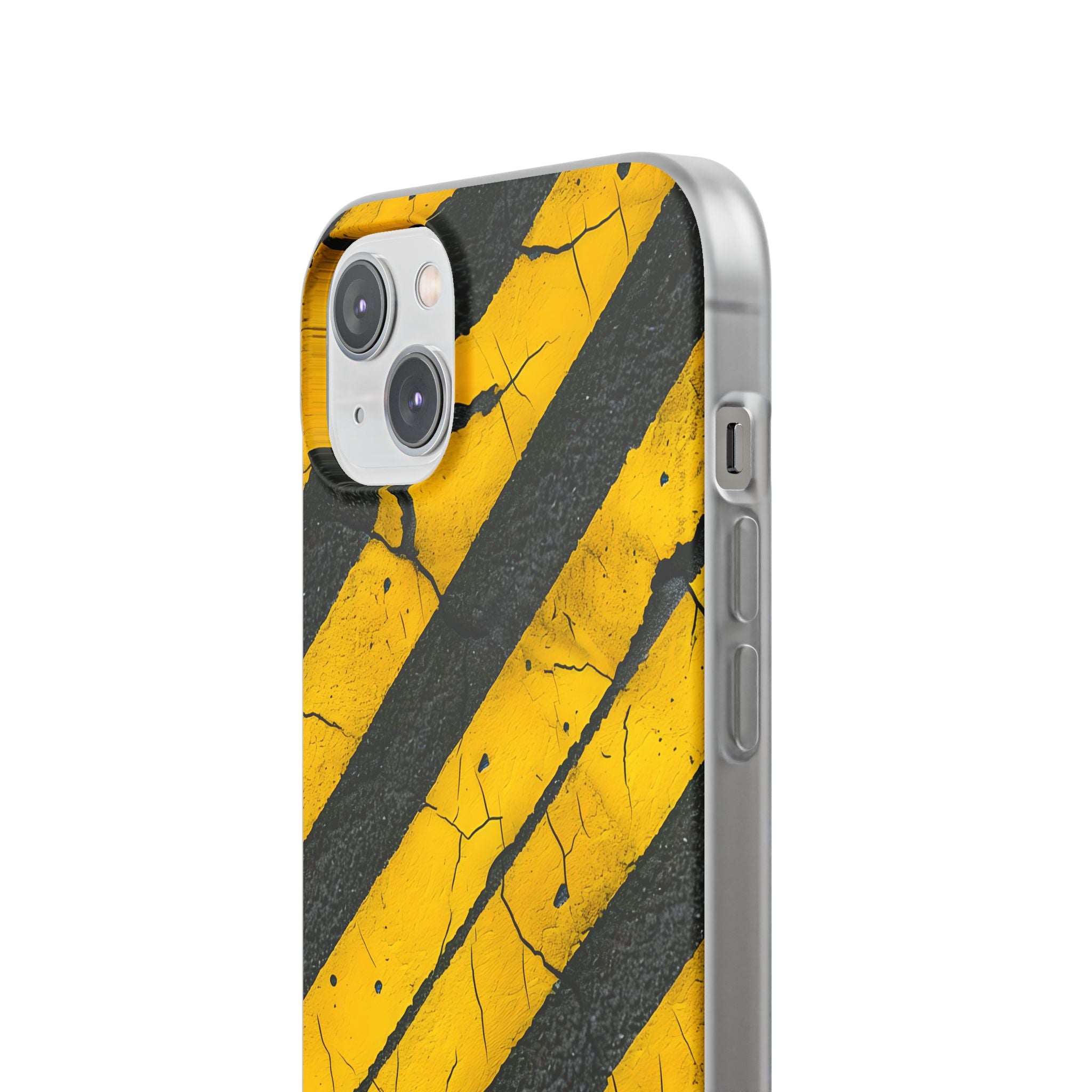 Cracked Hazard Stripes · Soft Phone Case for iPhone