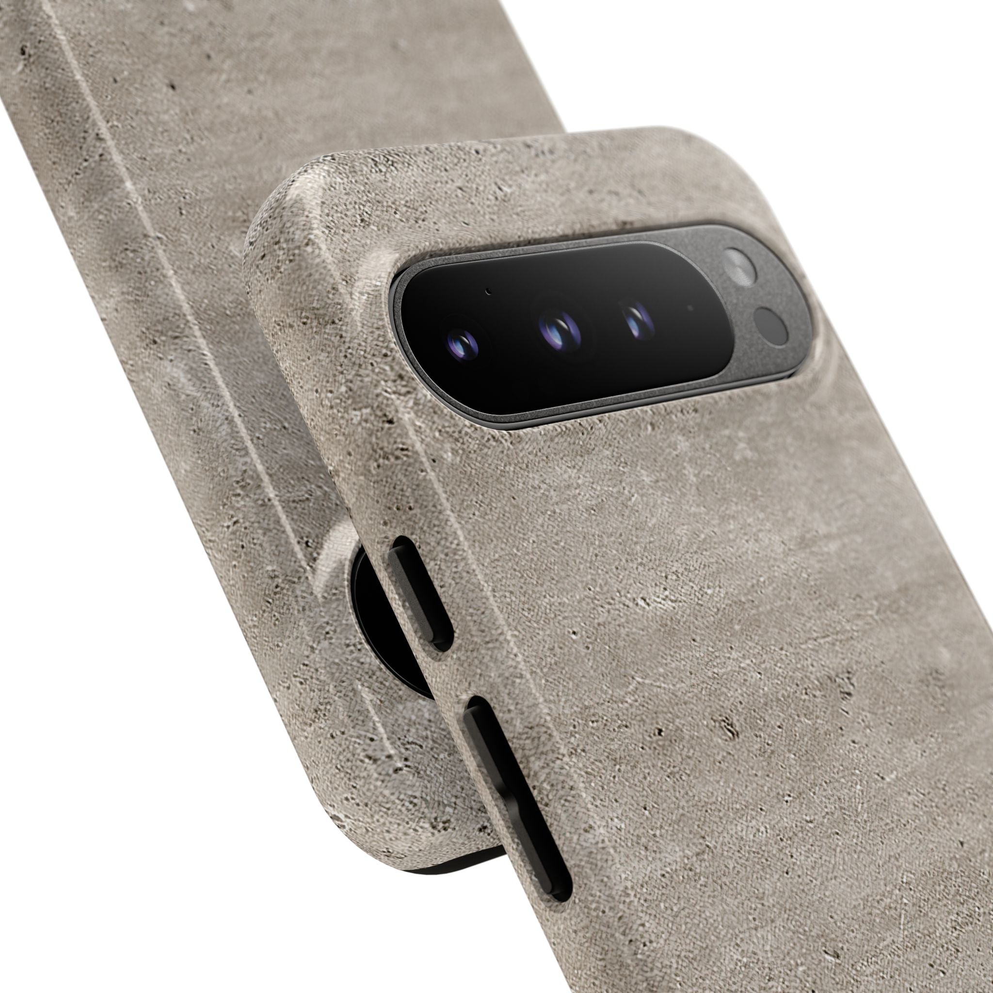 Grey Tough Phone Case for Google Pixel - Brutalist Stone Grit
