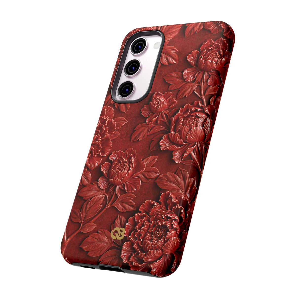 Cinnabar Peony Relief · Tough Phone Case for Samsung · Red
