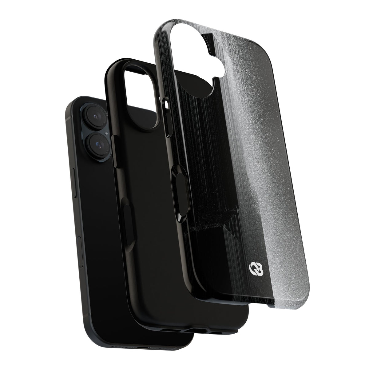 Black Tough Phone Case for iPhone - Brutalist Pixel Monolith