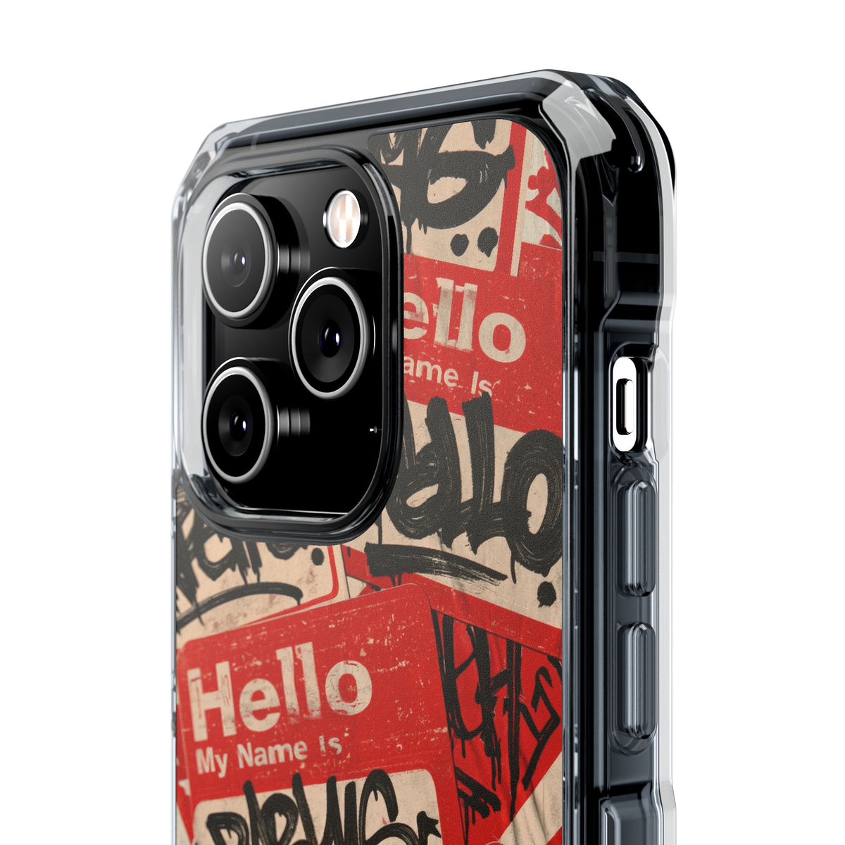 Slap Tag Collage · Clear Impact Magnetic Phone Case for iPhone · Red