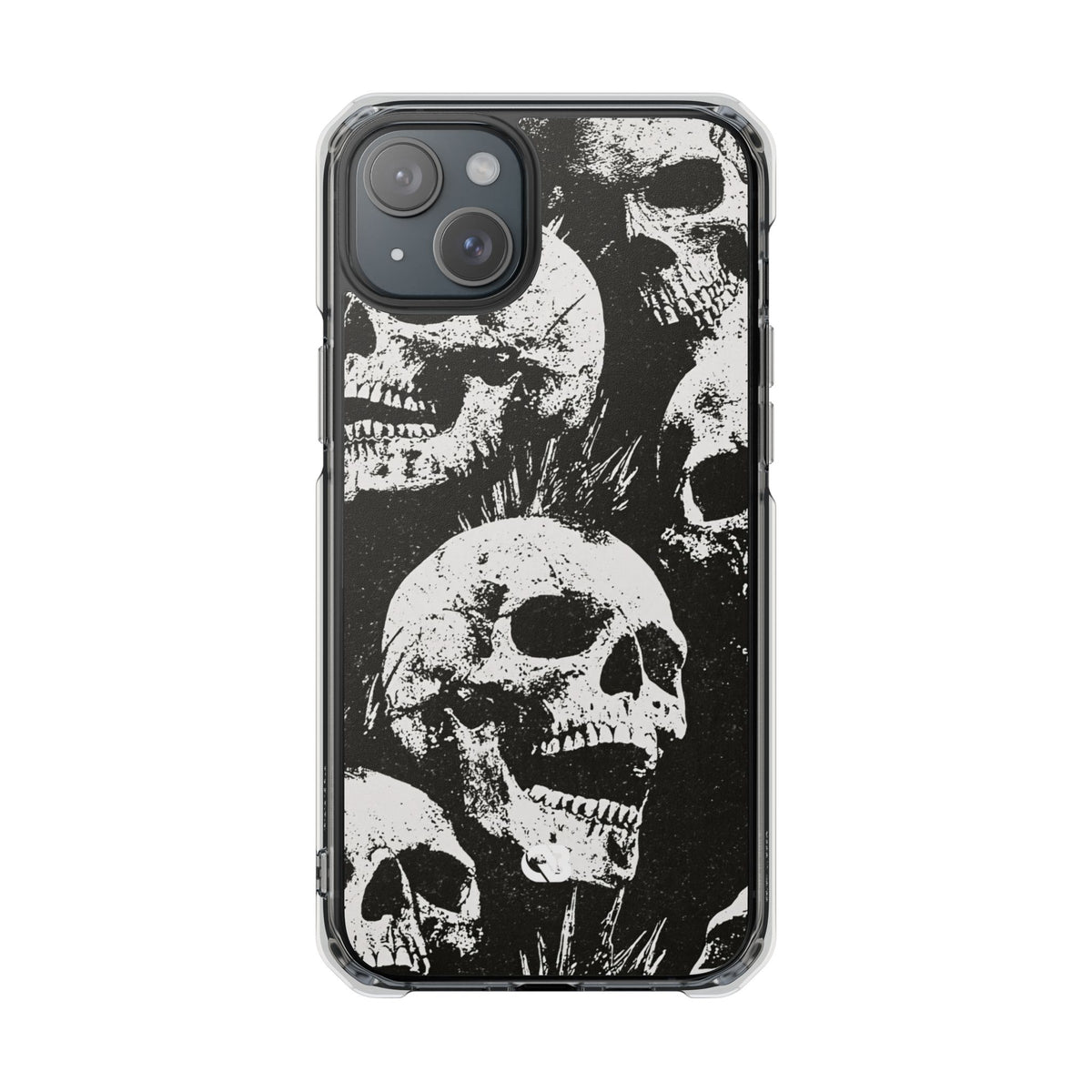 Punk Skull Riot · Clear Impact Magnetic Phone Case for iPhone · Black