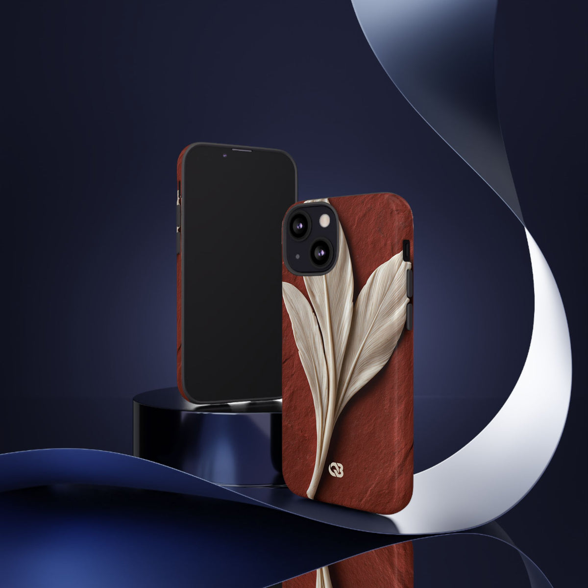 Carved Ivory Plume · Tough Phone Case for iPhone · Red