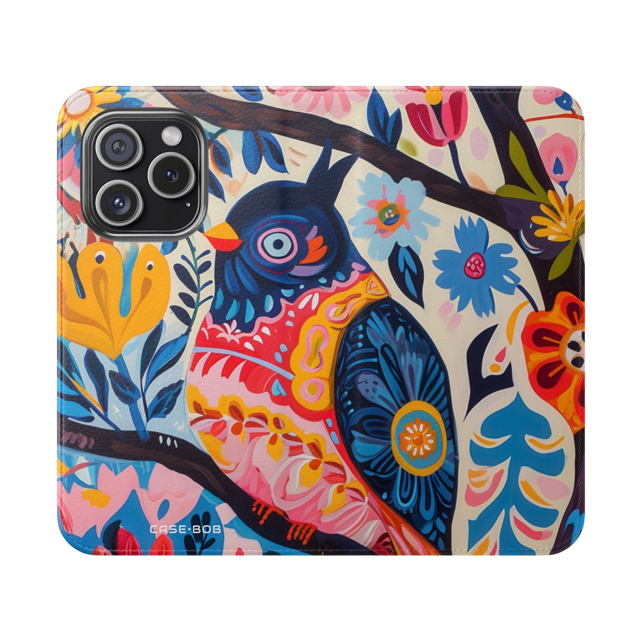 Ornate Owl Bloom - iPhone 15 Pro Case - Wallet