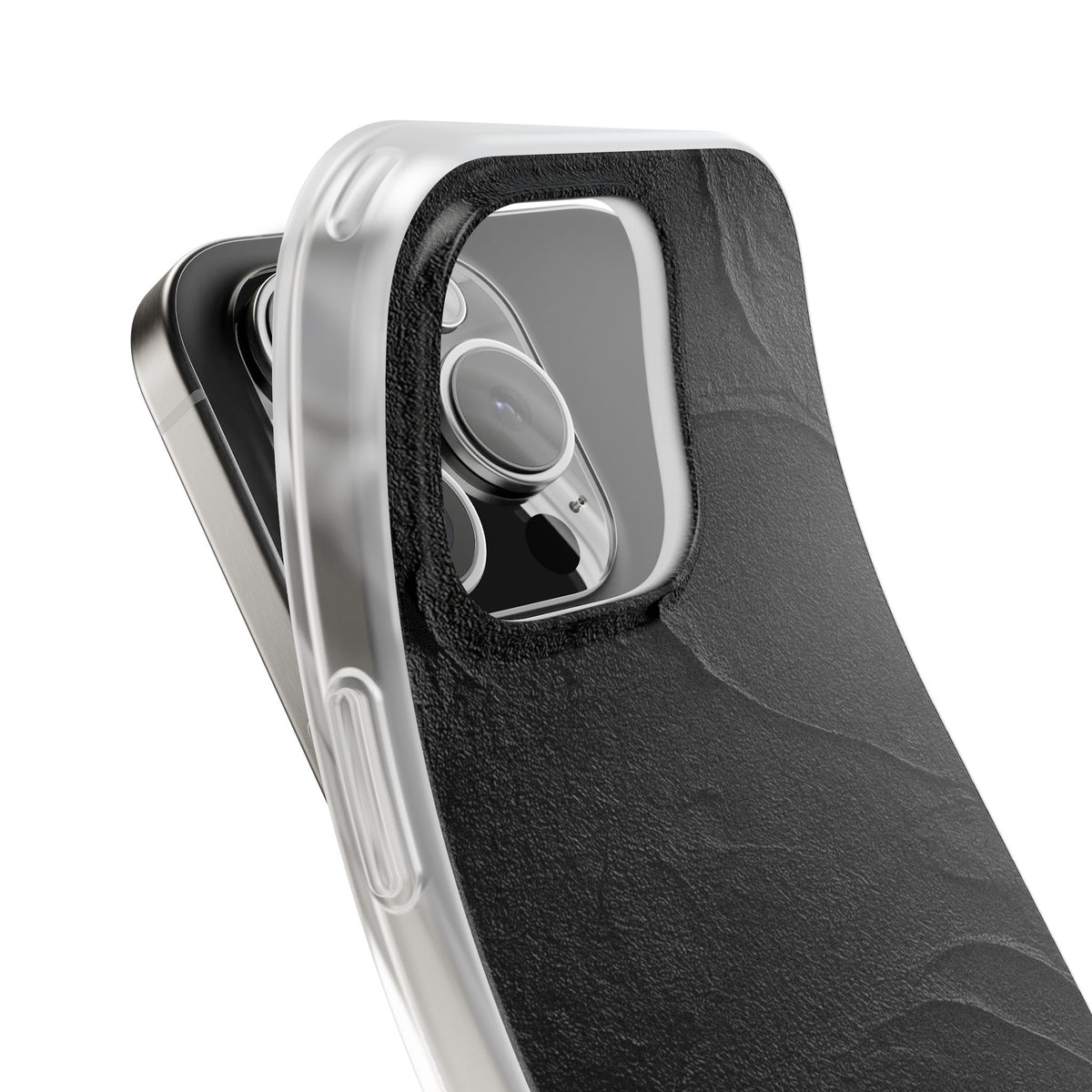 Obsidian Stucco Relief · Lite Phone Case for iPhone · Black