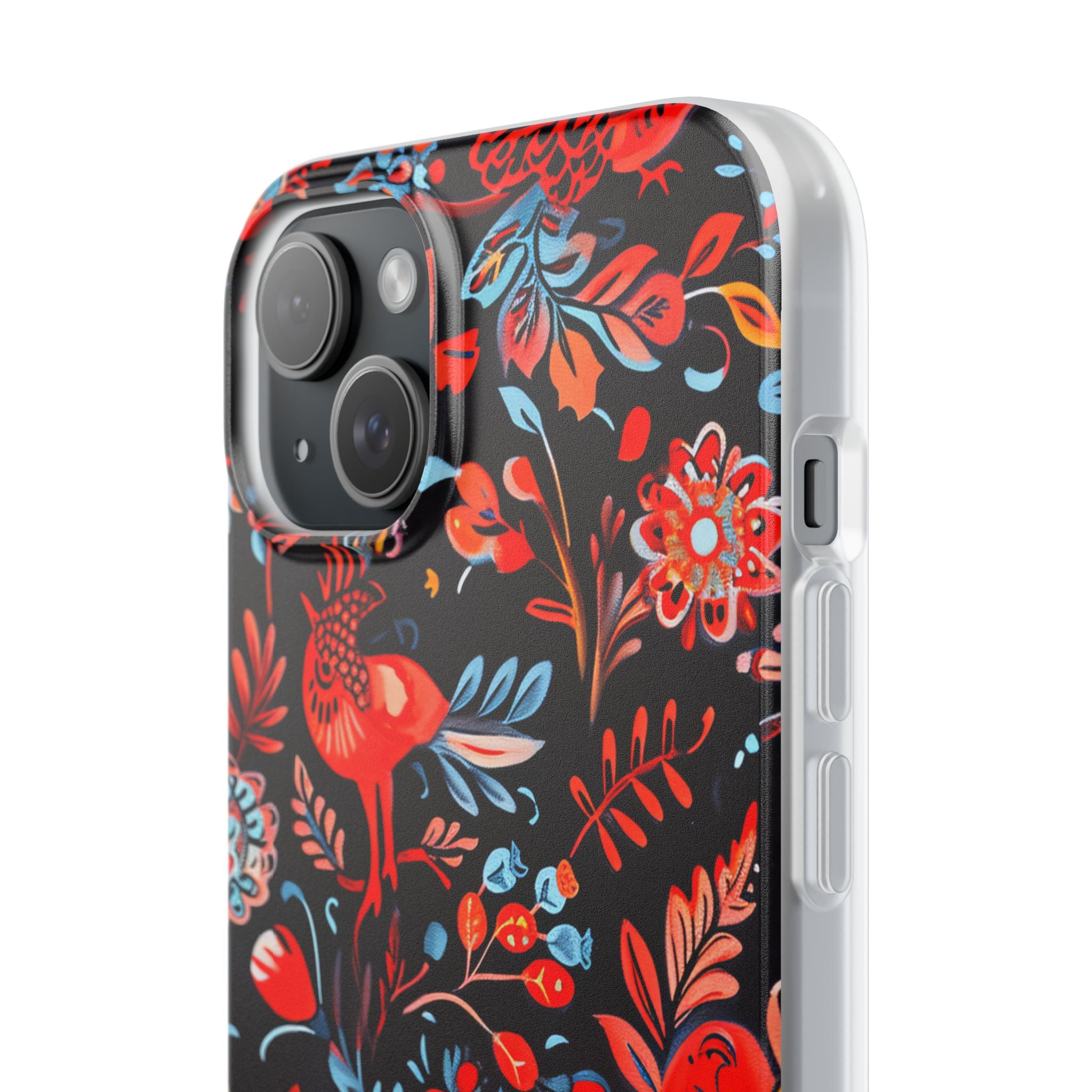 Vivid Birdscape iPhone 15 Plus Cover - Blød