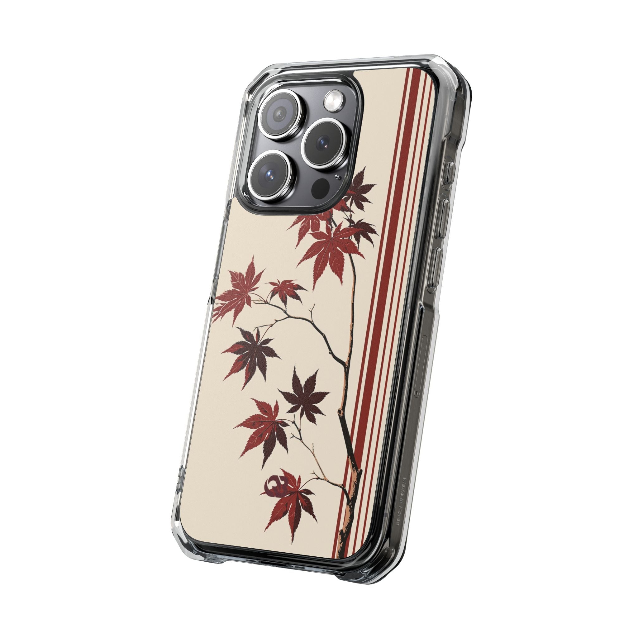Red Impact MagSafe Phone Case for iPhone - Crimson Momiji Stripe