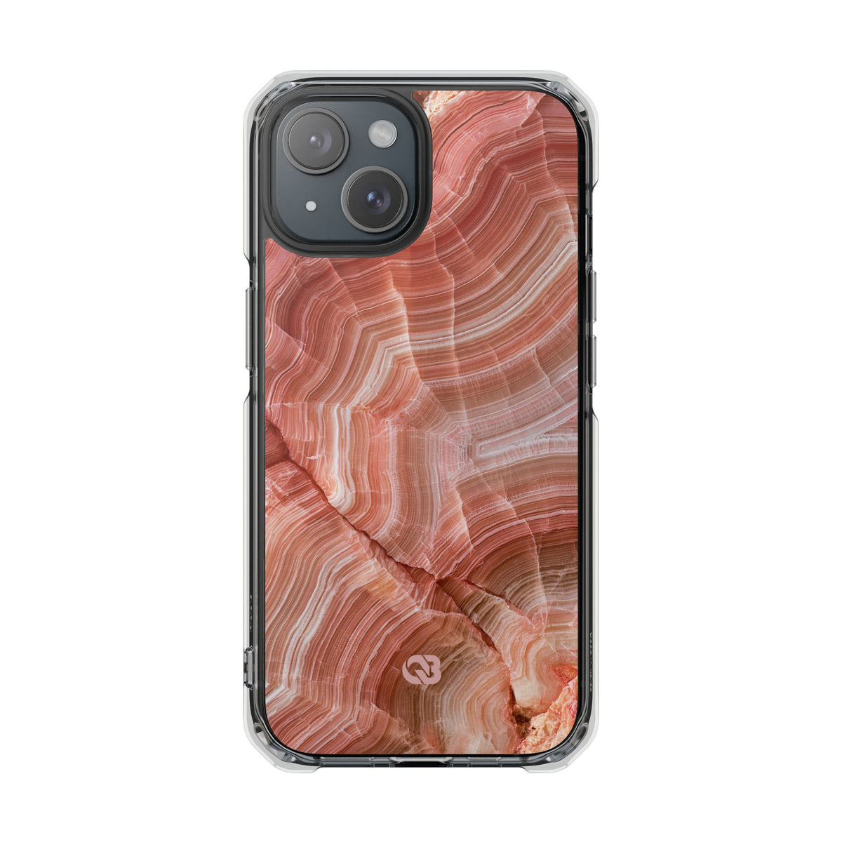 Blushing Rose Strata · Clear Impact Magnetic Phone Case for iPhone · Pink
