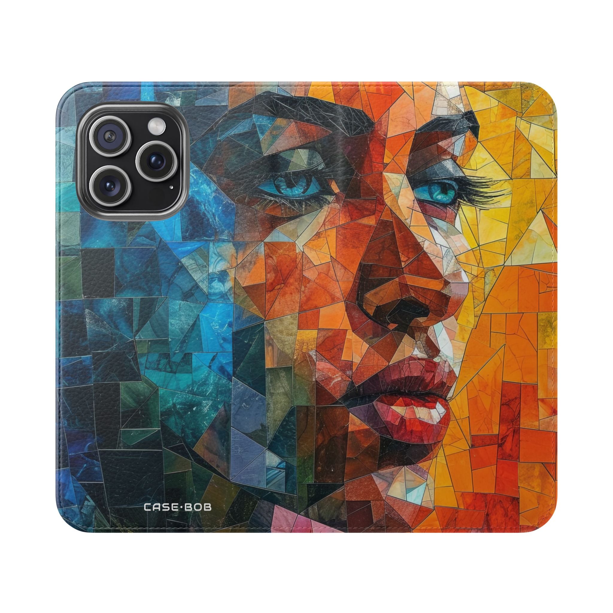 Mosaic Gaze Blue - iPhone 15 Pro Max Case - Wallet