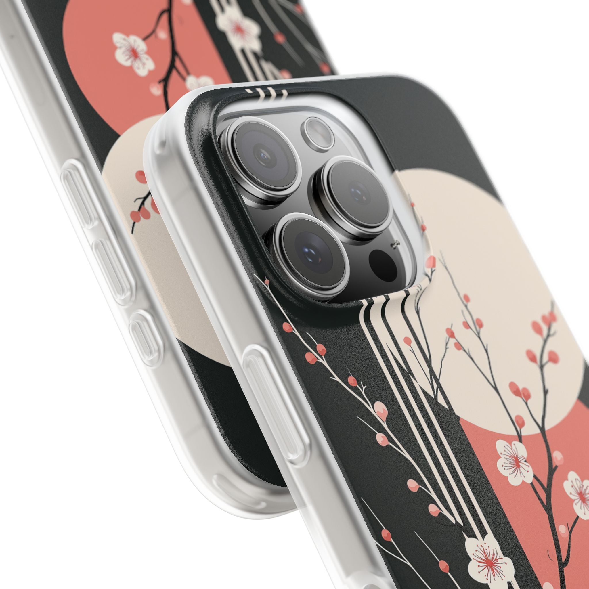 Black Lite Phone Case for iPhone - Kyoto Midnight Blossom
