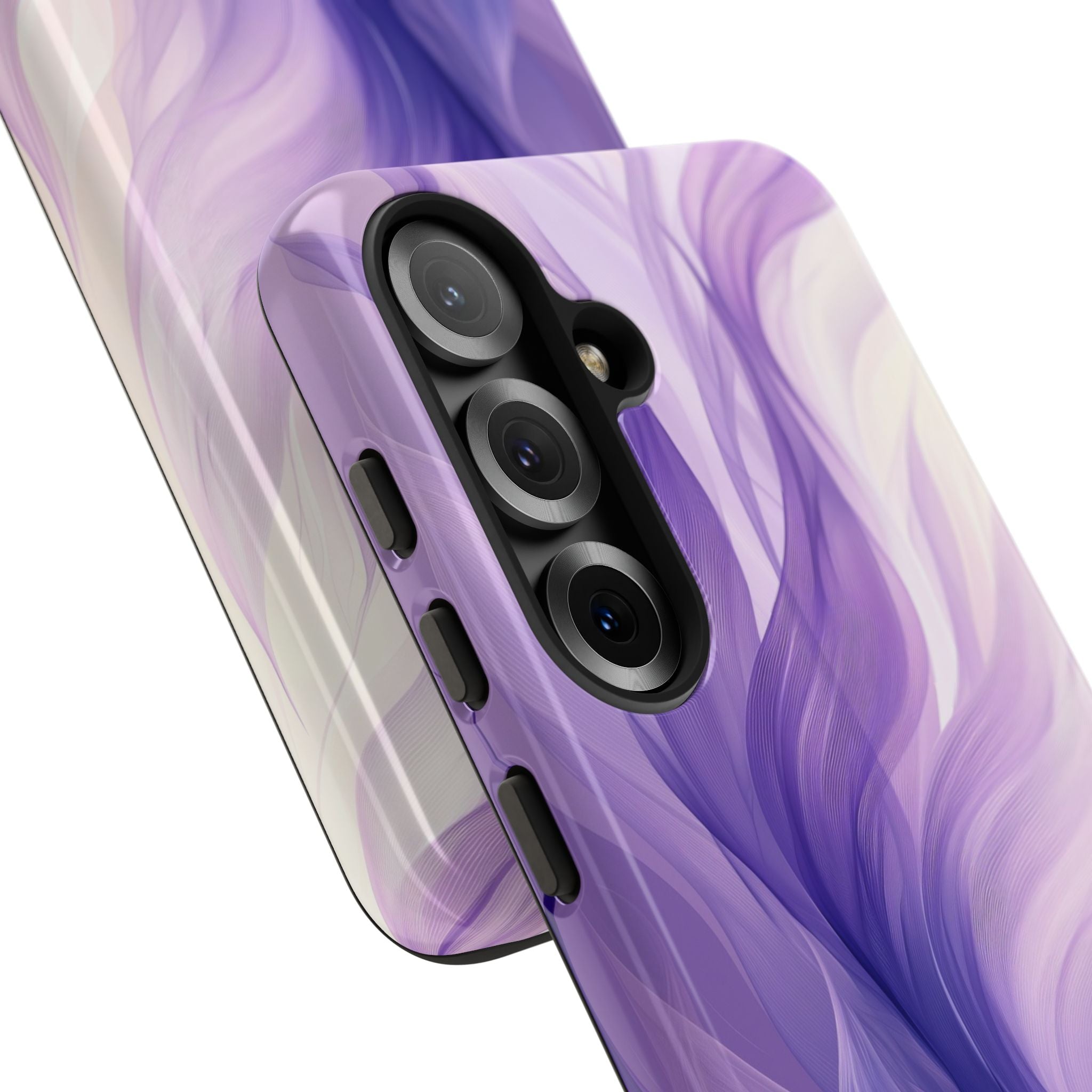 Purple Ribbon Waves Samsung S25 Case - Tough