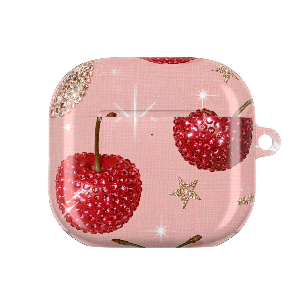 Bedazzled Ruby Cherries · Hard Case for AirPods & AirPods Pro · Pink