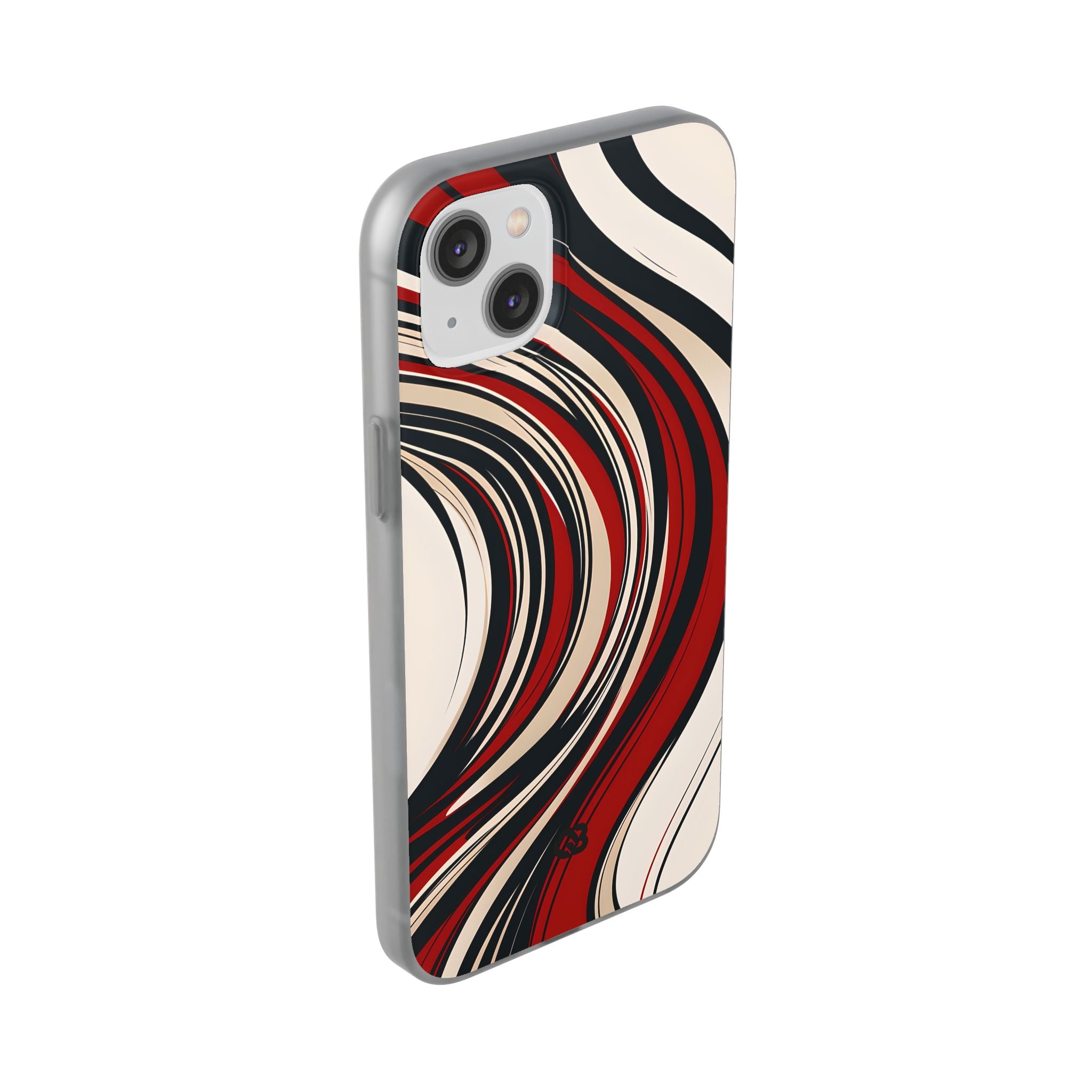 Crimson Flow Waves · Soft Phone Case for iPhone