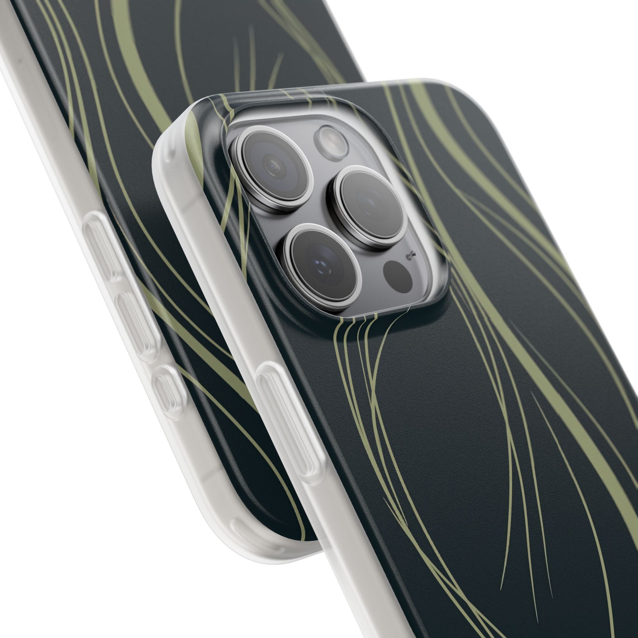 Green Lite Phone Case for iPhone - Obsidian Sage Flow