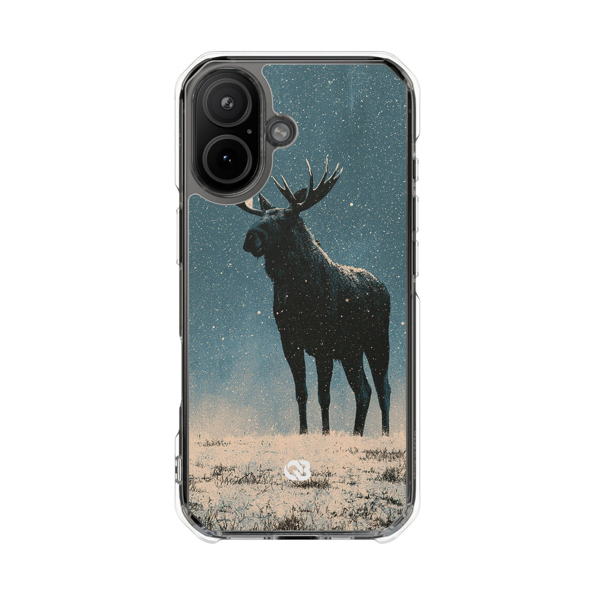 Nordic Boreal Moose · Clear Impact Magnetic Phone Case for iPhone · Blue
