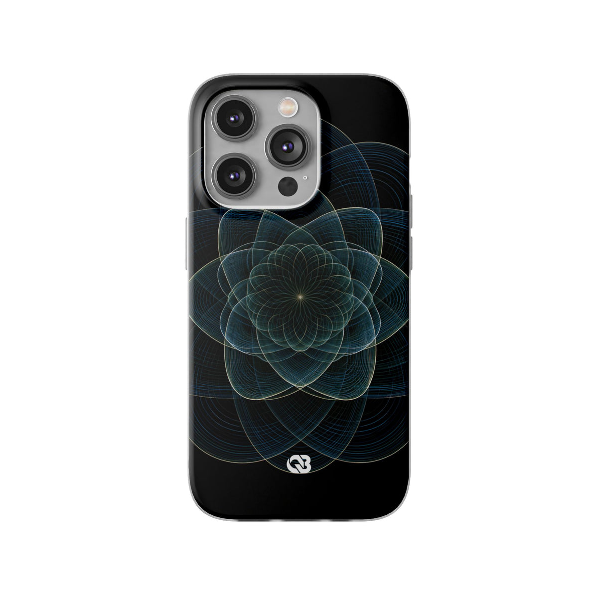 Blue Lite Phone Case for iPhone - Celestial Wireframe Bloom