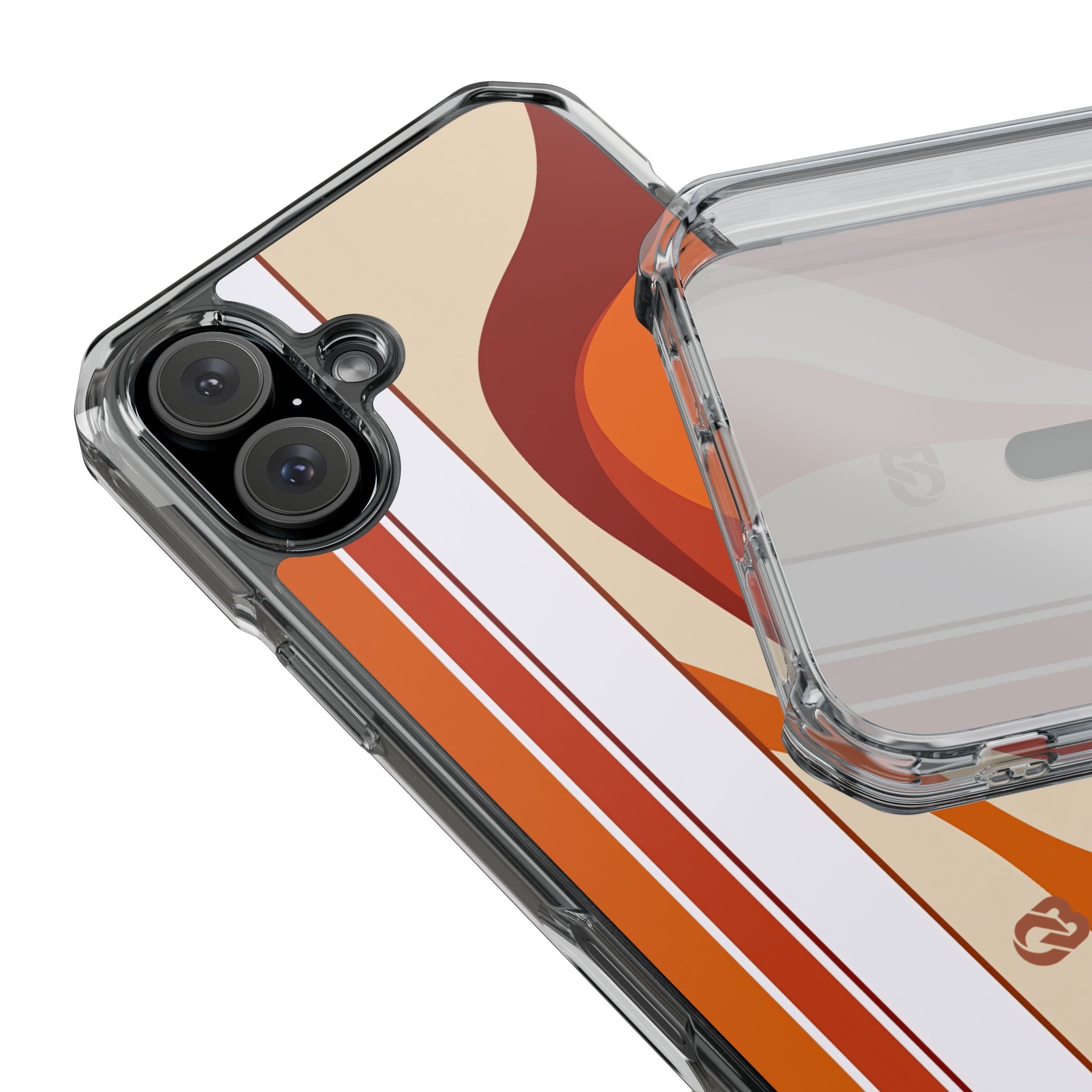 Orange Impact MagSafe Phone Case for iPhone - Terracotta Metro Line