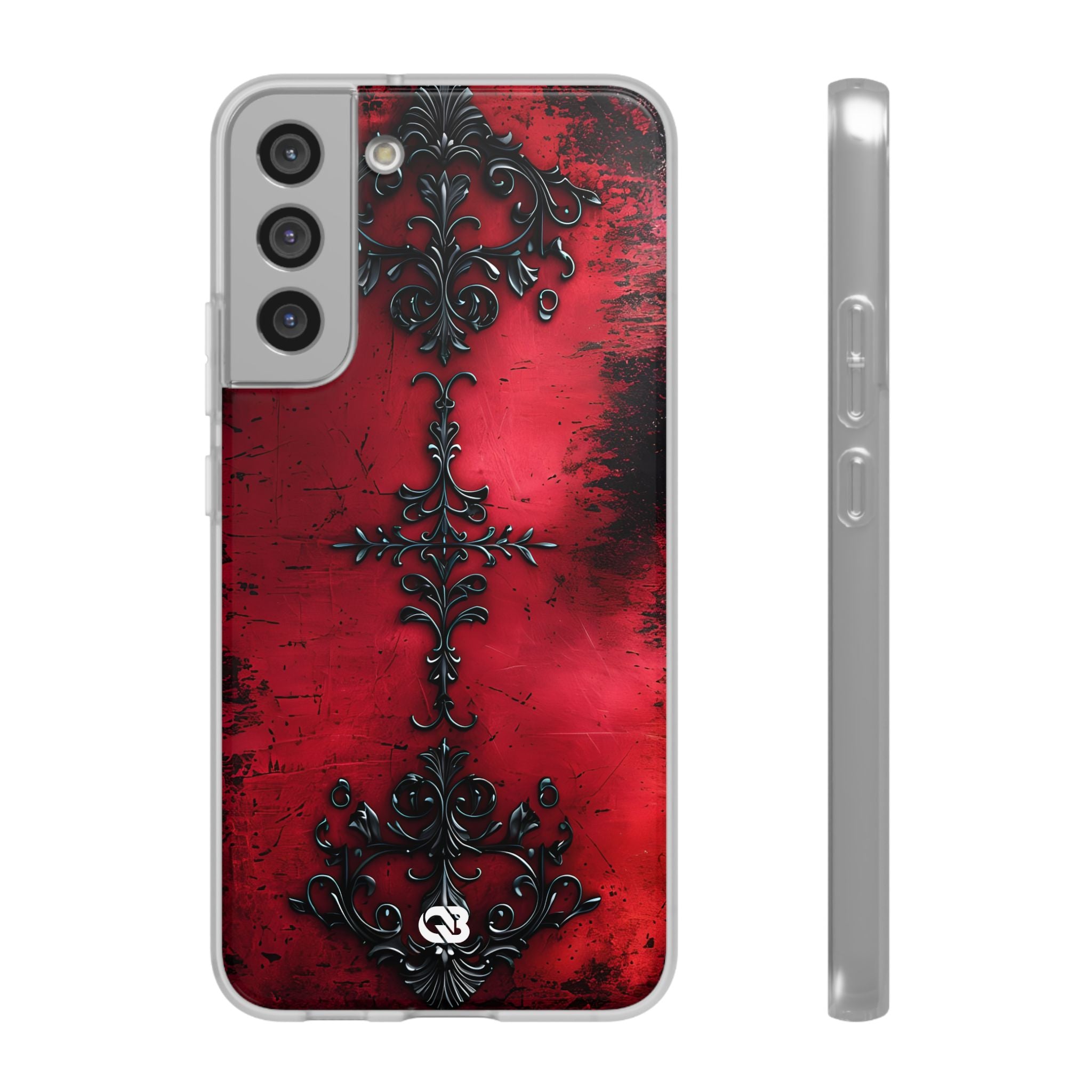 Crimson Gothic Filigree · Soft Phone Case for Samsung