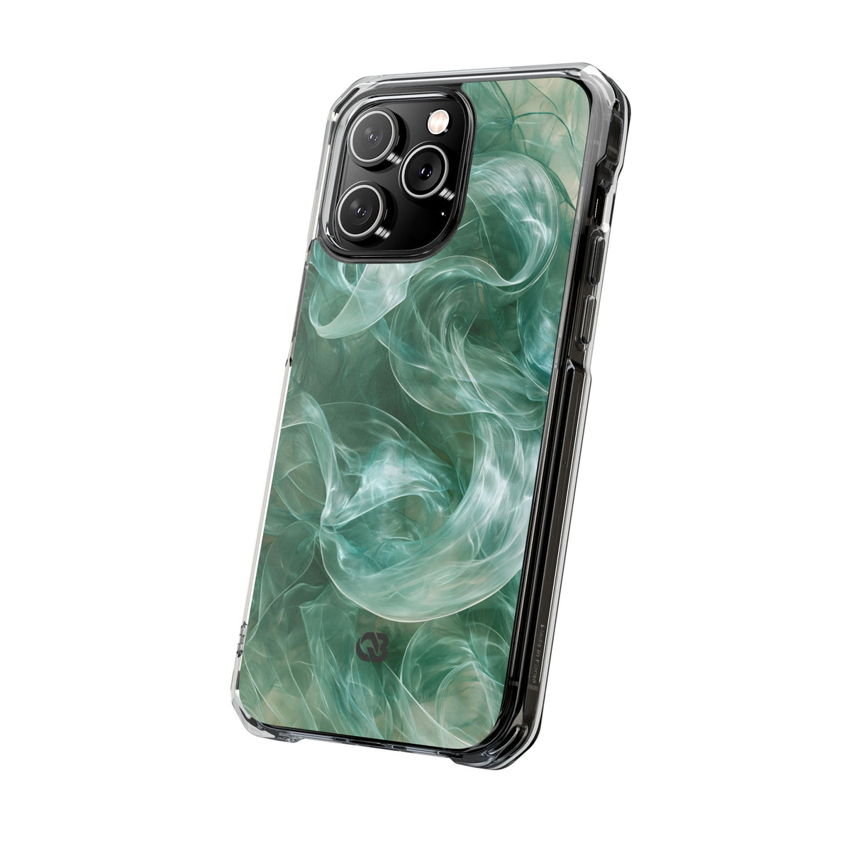 Translucent Aqua Flow · Clear Impact Magnetic Phone Case for iPhone · Teal