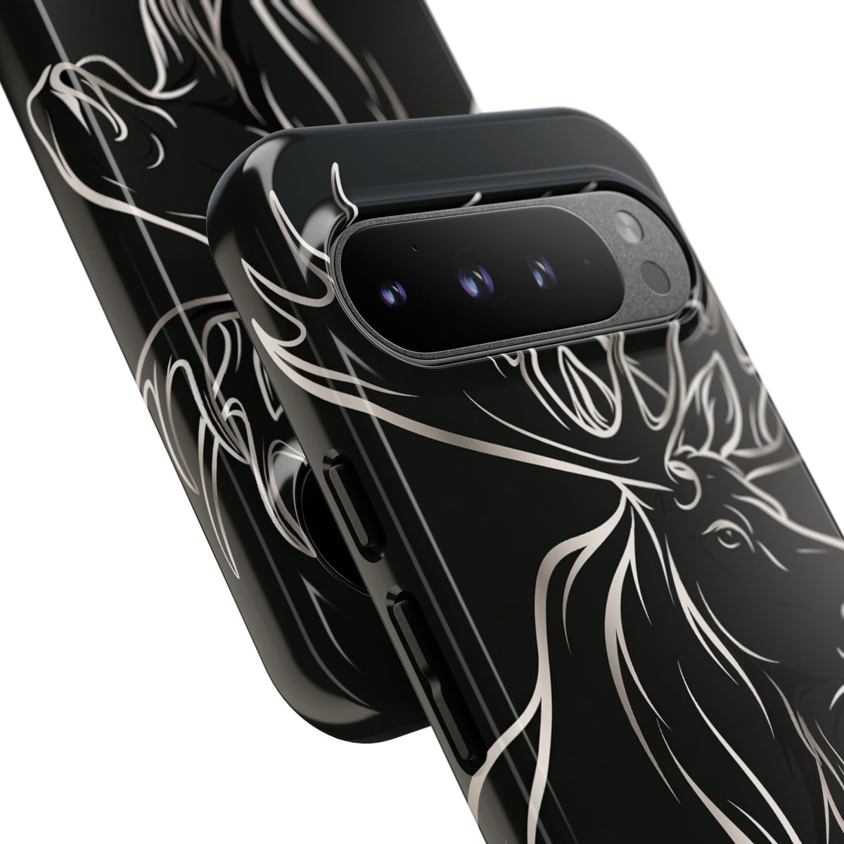 Nordic Moose Contour · Tough Phone Case for Pixel · Black