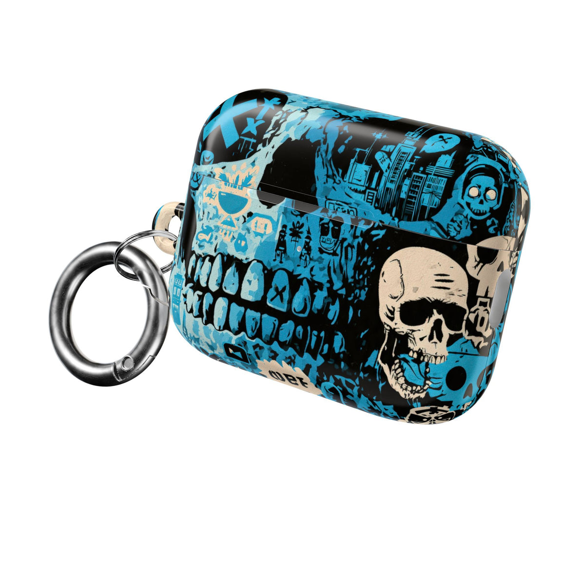 Electric Skull Graffiti · Hard Case for AirPods & AirPods Pro · Blue