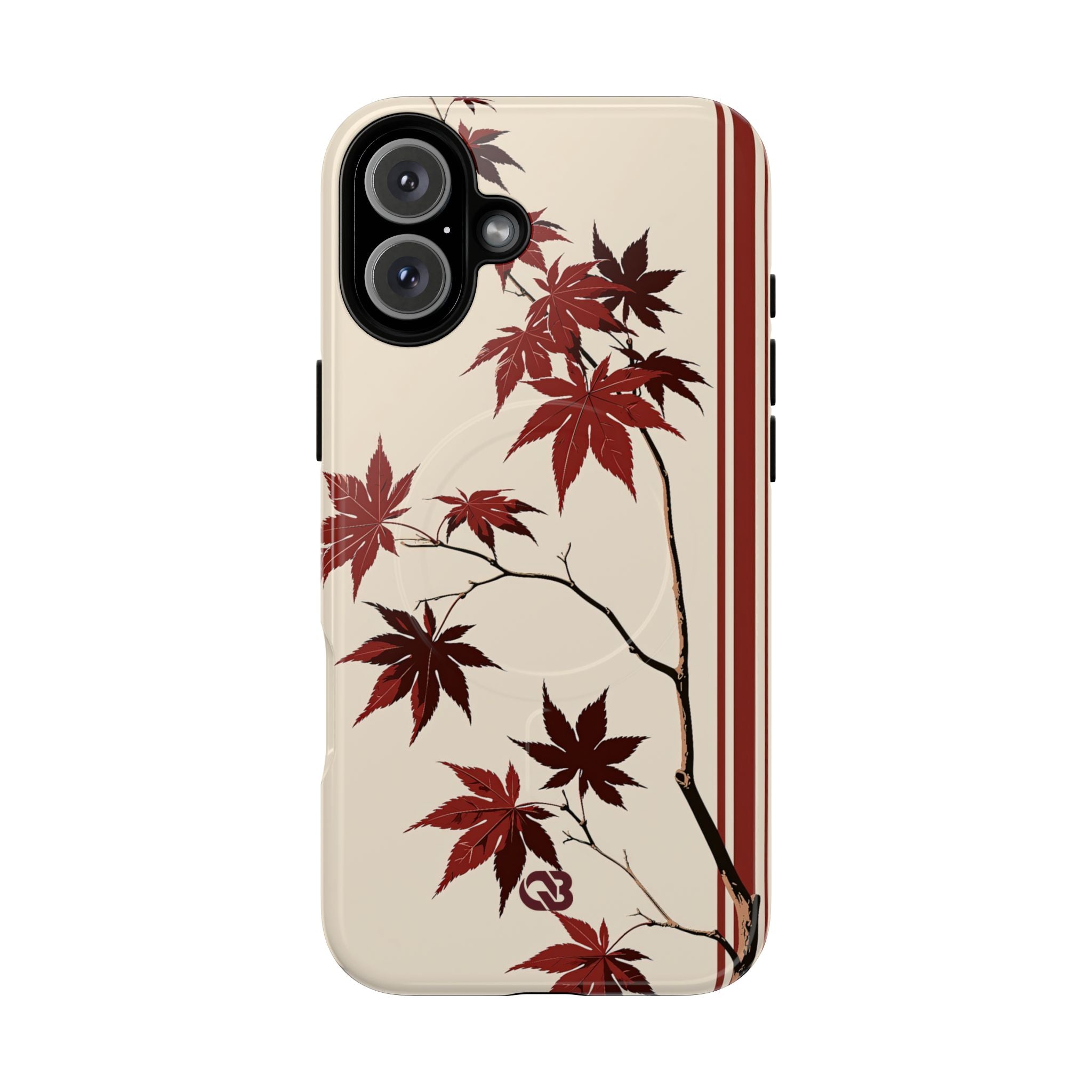 Red Tough 2.0 Magsafe Phone Case for iPhone - Crimson Momiji Stripe