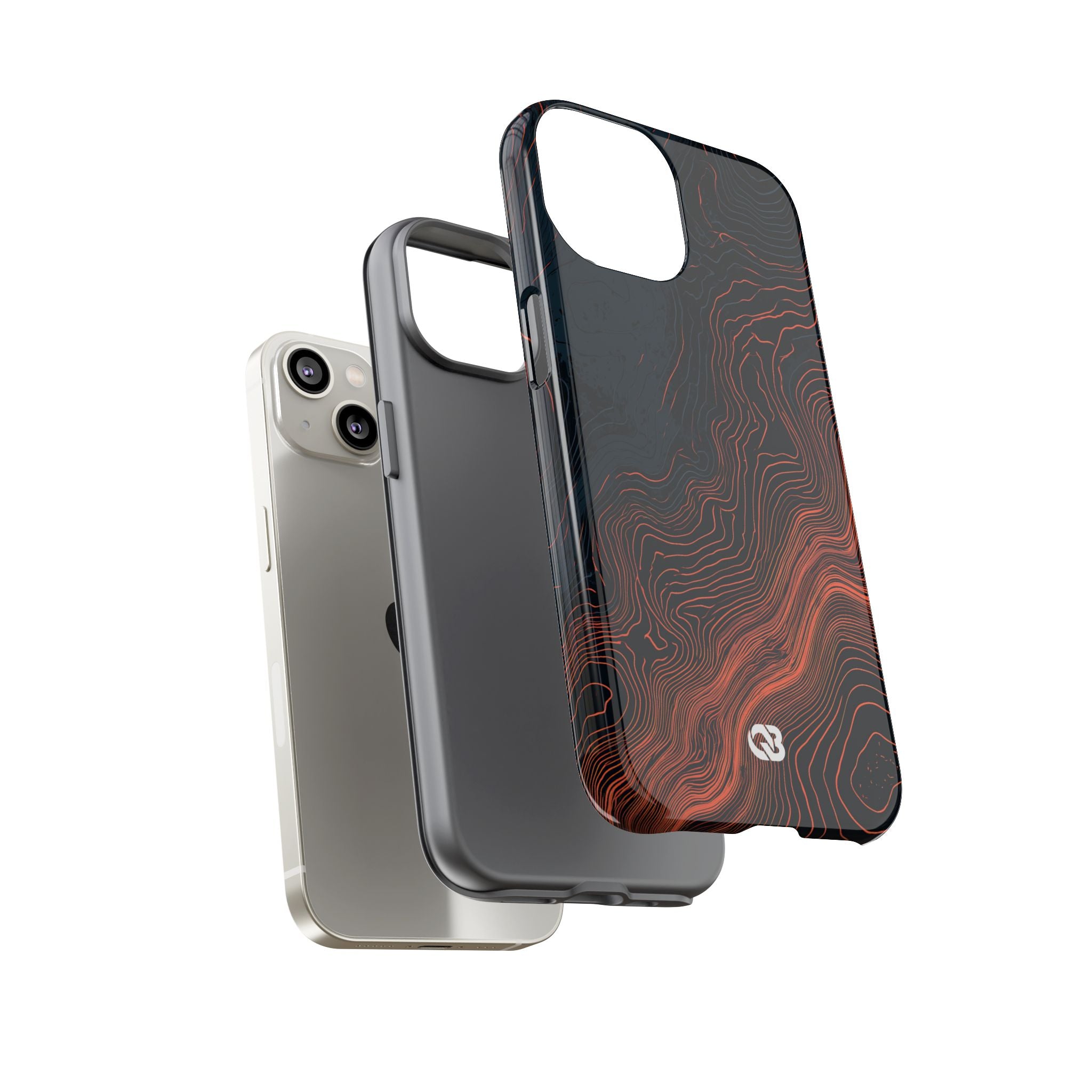 Black Tough Phone Case for iPhone - Volcanic Basalt Map
