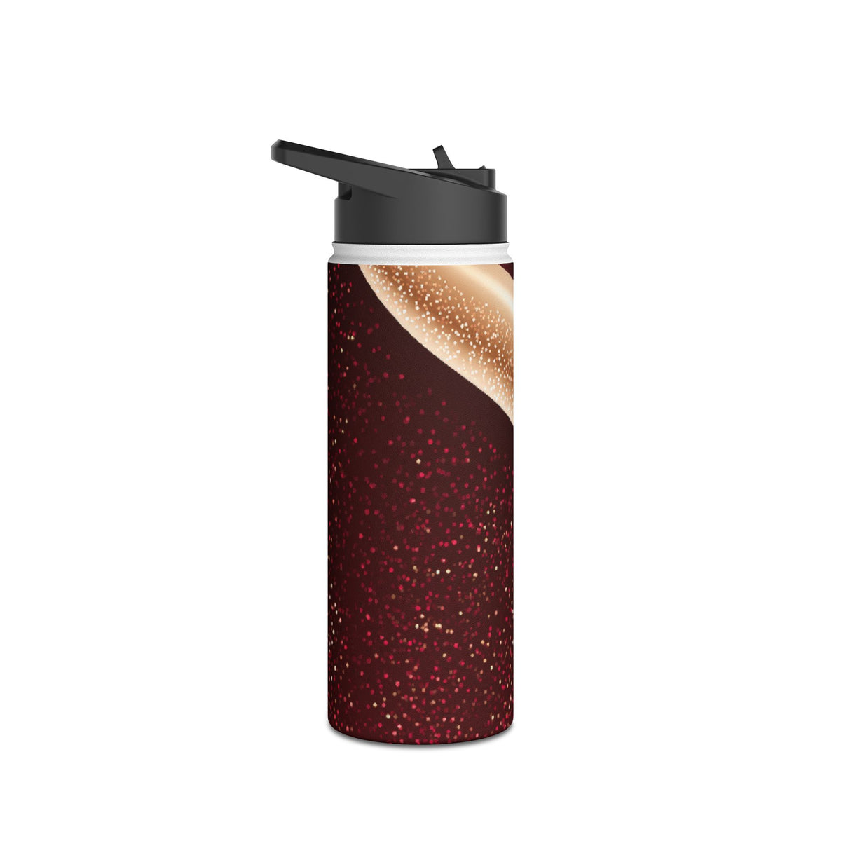 Gilded Crimson Flow · Insulated Water Bottle · Red