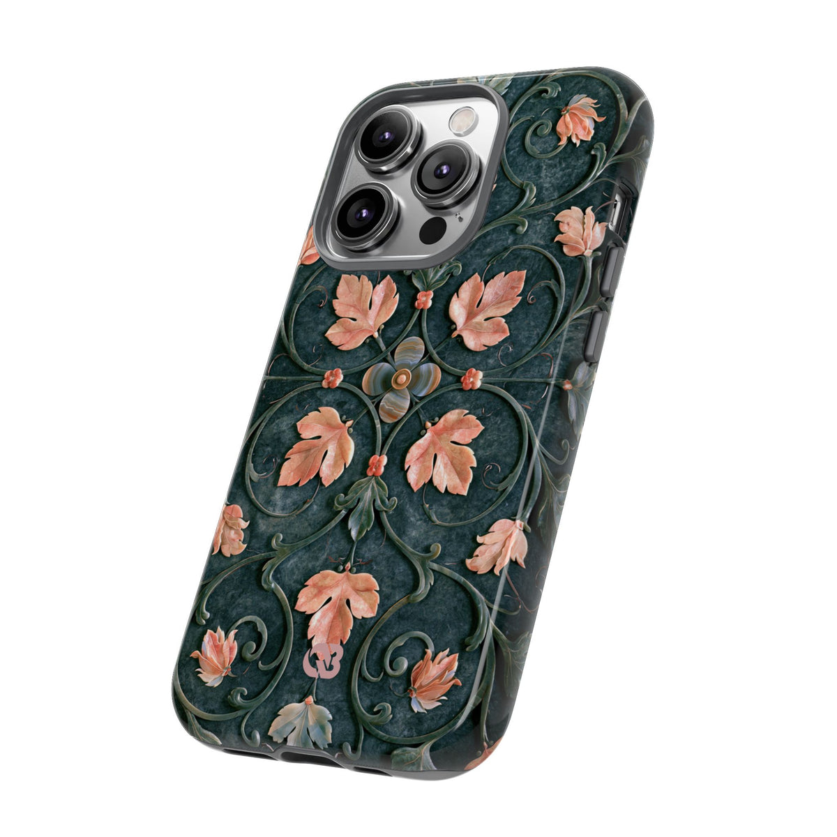 Florentine Rose Arabesque · Tough Phone Case for iPhone · Green