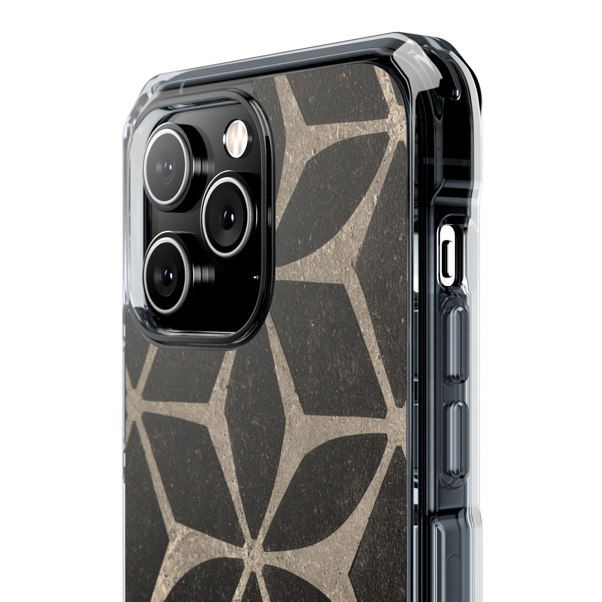 Concrete Mosaic Star · Clear Impact Magnetic Phone Case for iPhone · Black
