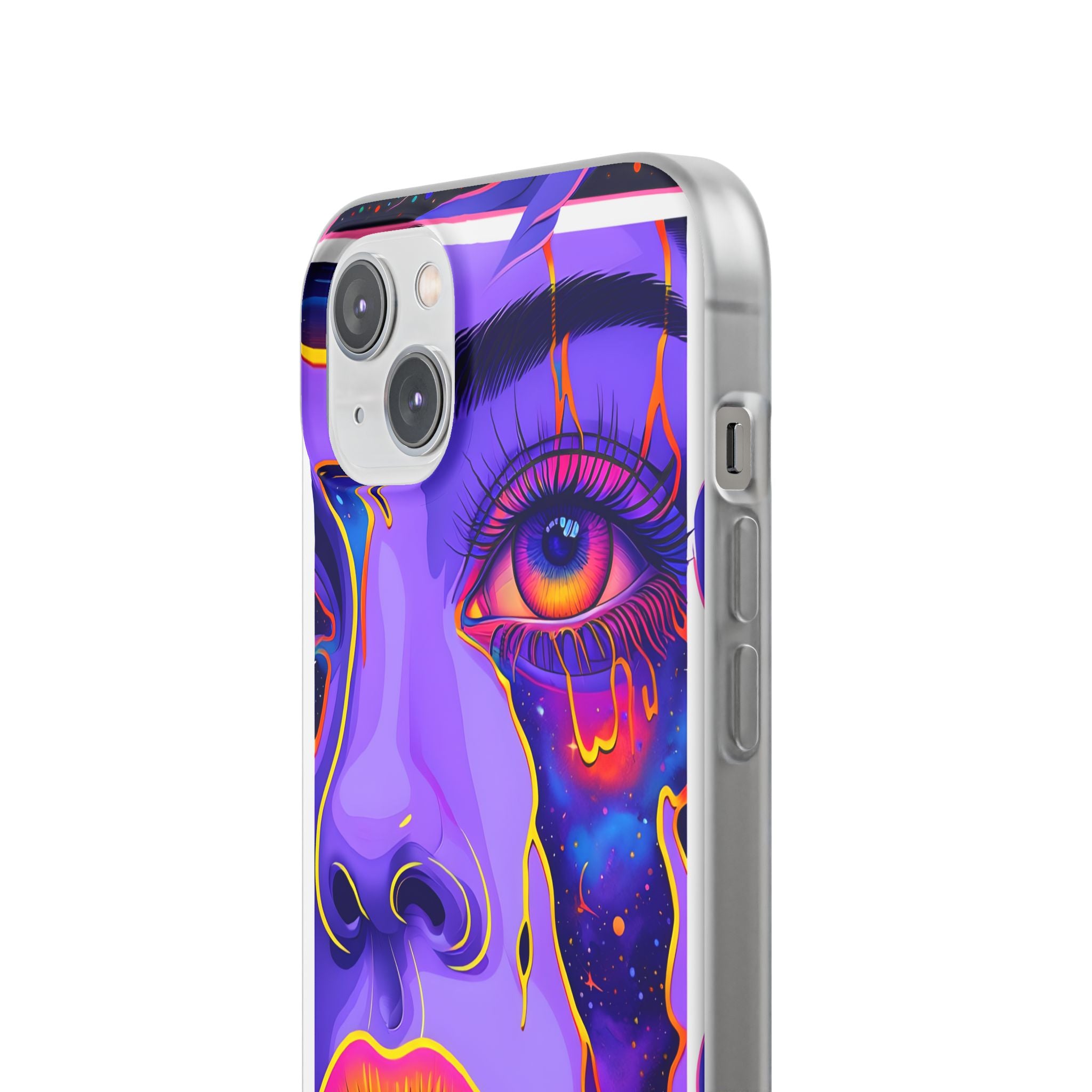 Violet Cosmic Gaze · Soft Custodia per iPhone