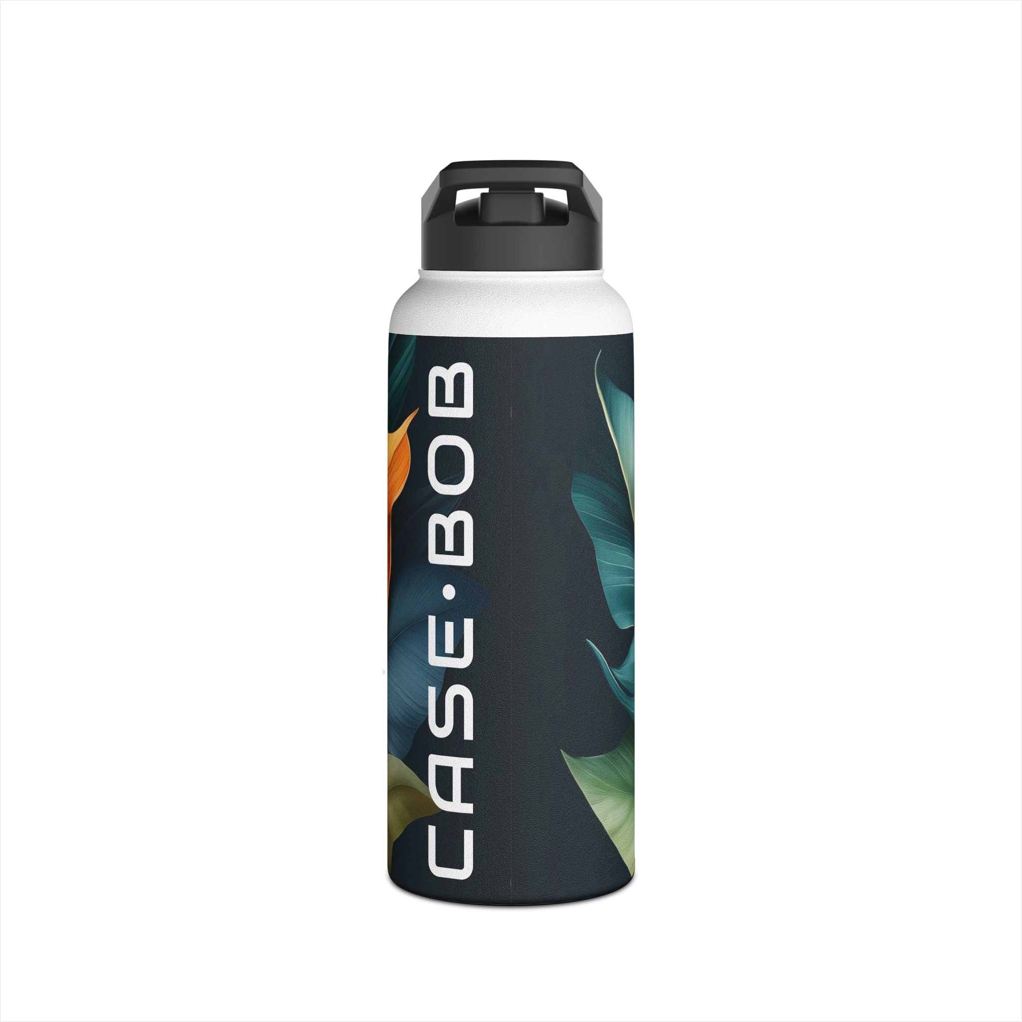 Tropical Ember Leaves - Stainless Steel Water Bottle