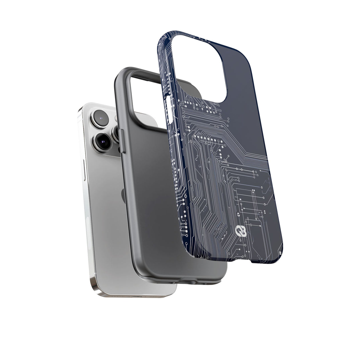 Blue Tough Phone Case for iPhone - Cobalt Data Stream