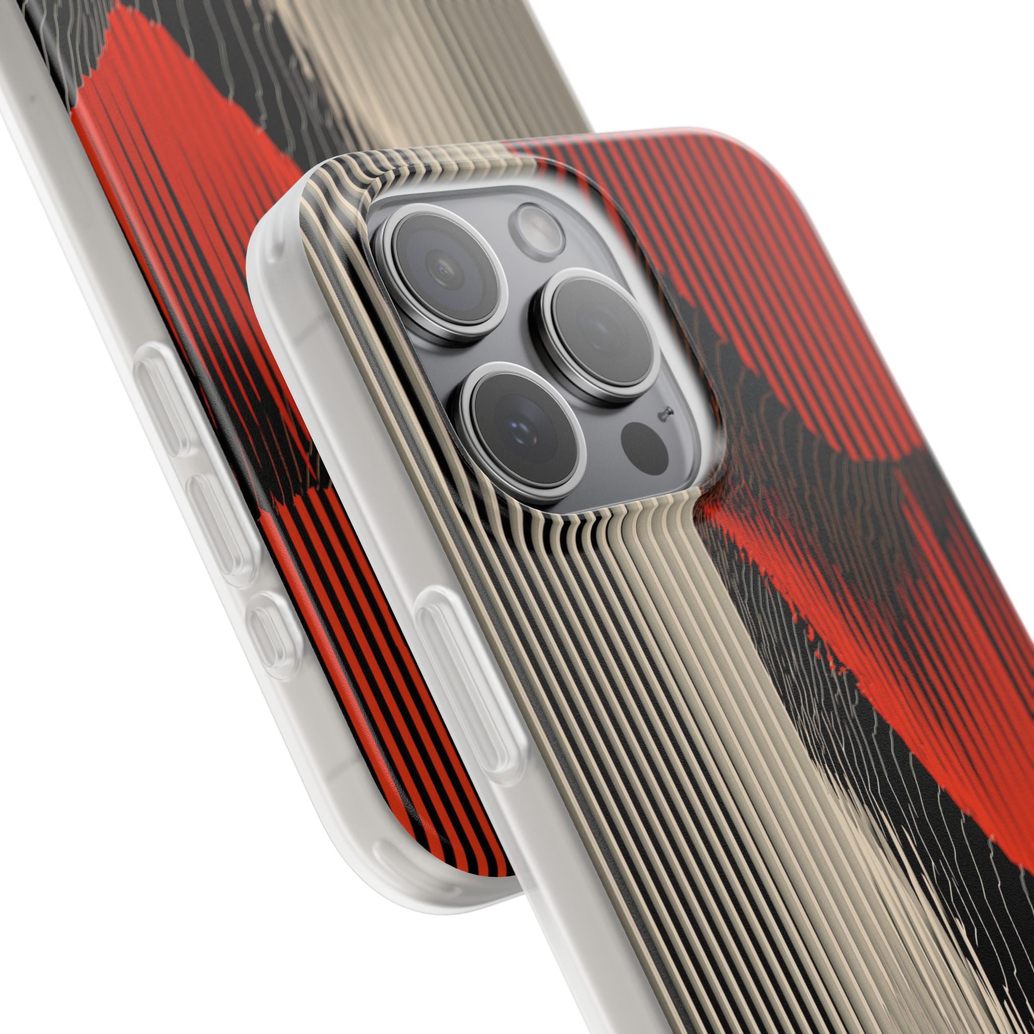 Red Lite Phone Case for iPhone - Crimson Pulse Topo