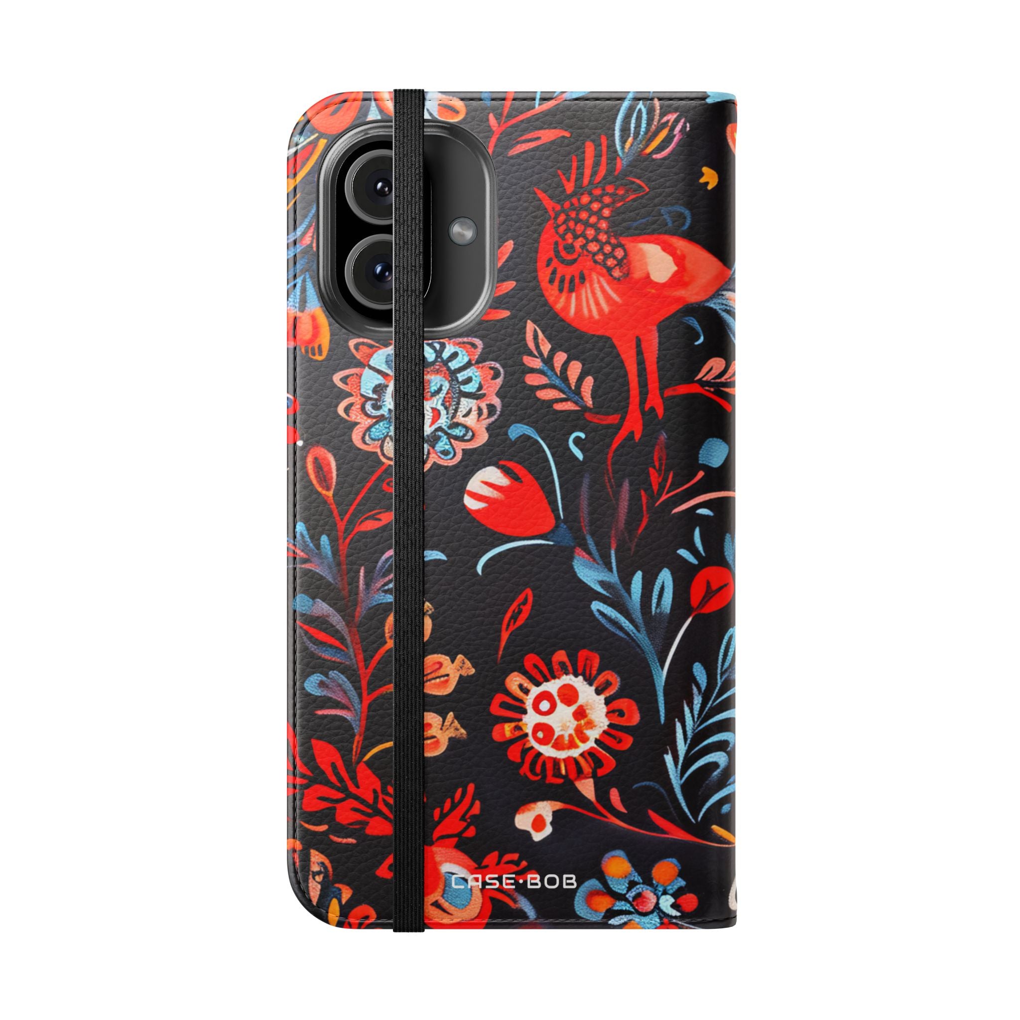 Folk Bird Flame - iPhone 16 Plus Case - Wallet