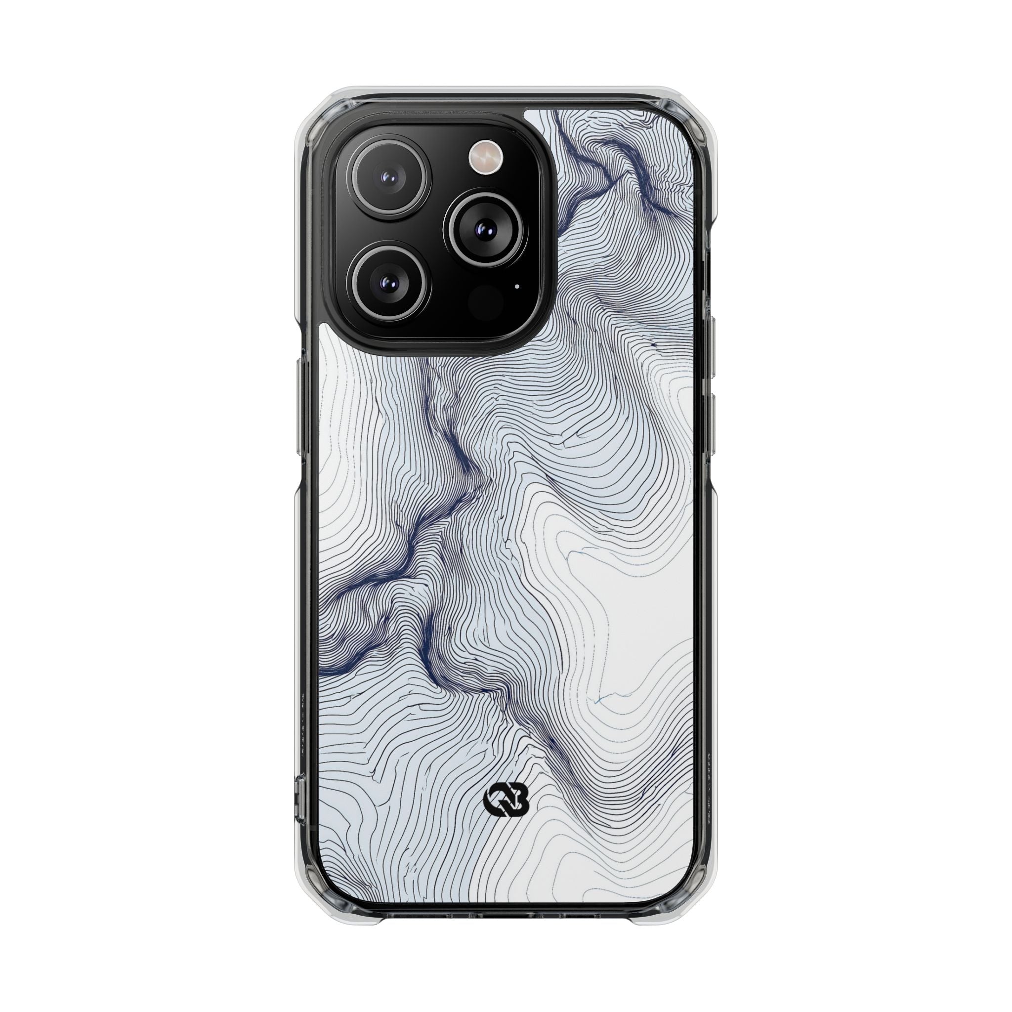 White Impact MagSafe Phone Case for iPhone - Nordic Ridge Topo