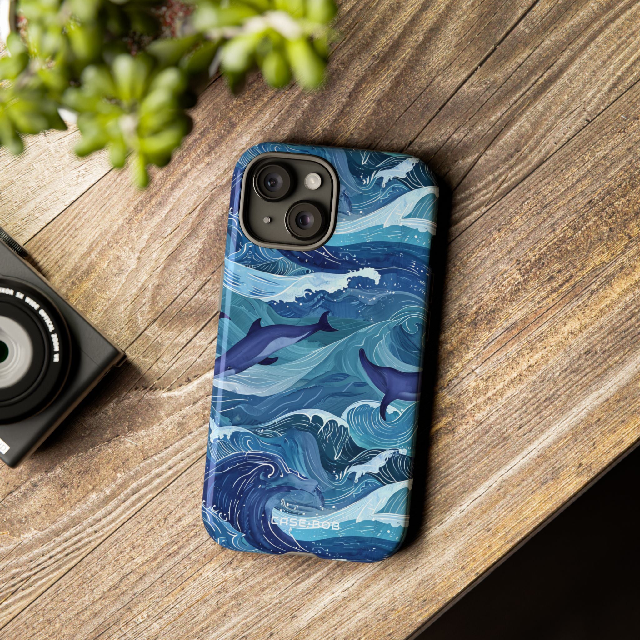 Dolphin Waves iPhone 15 Case - Tough