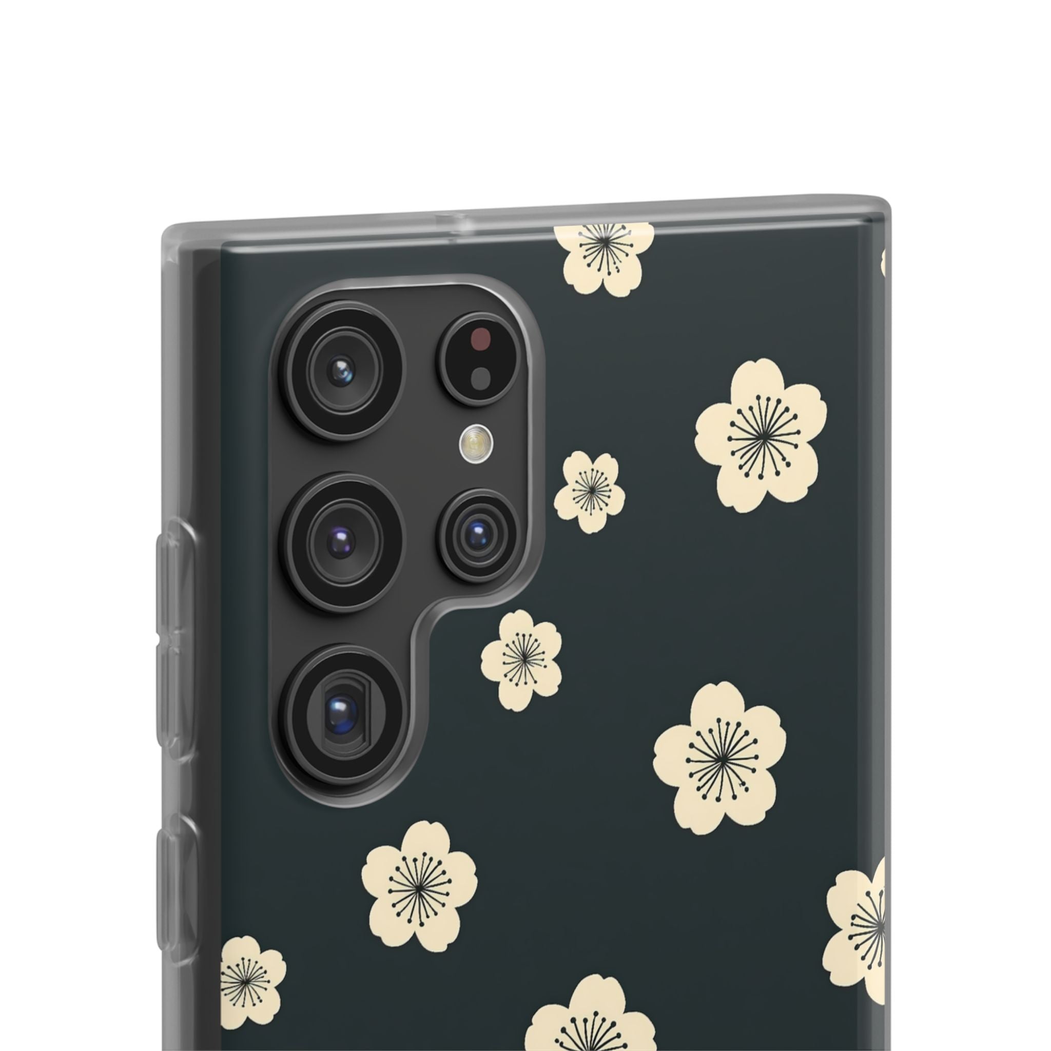 Teal Lite Phone Case for Samsung - Obsidian Cream Petals