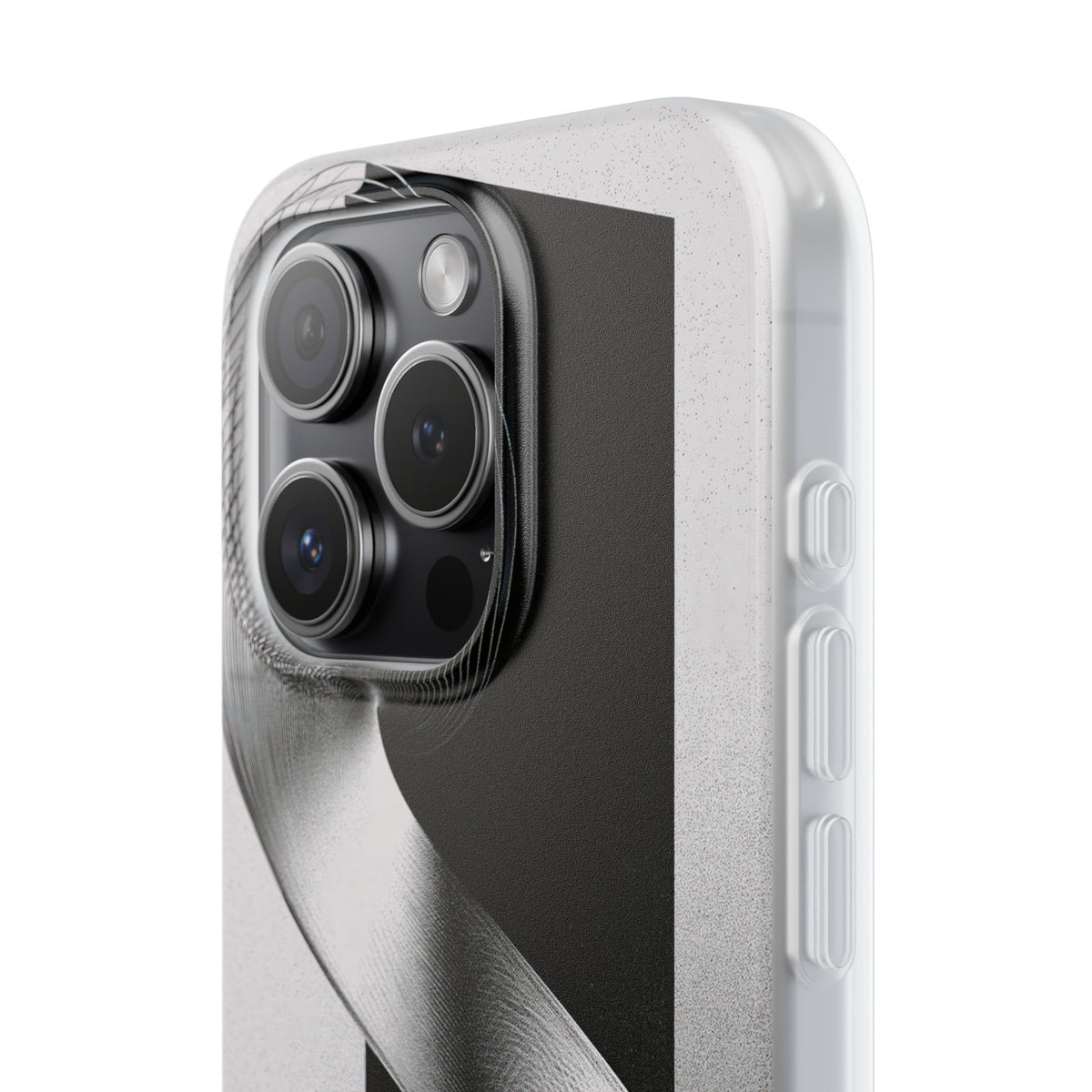 Grey Lite Phone Case for iPhone - Obsidian Moiré Wave