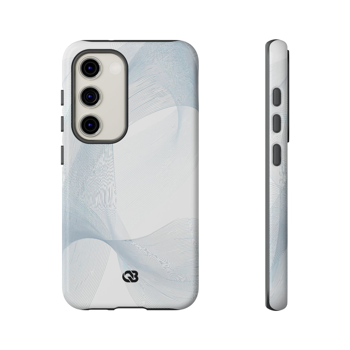 White Tough Phone Case for Samsung - Arctic Line Current