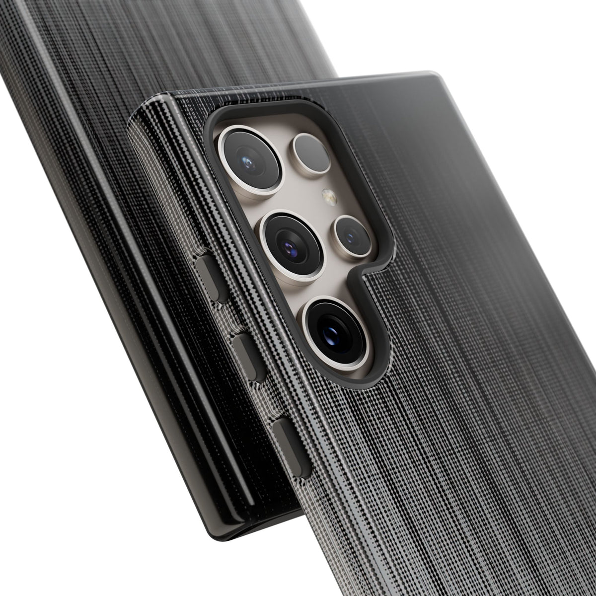 Grey Tough Phone Case for Samsung - Static Vertical Dither
