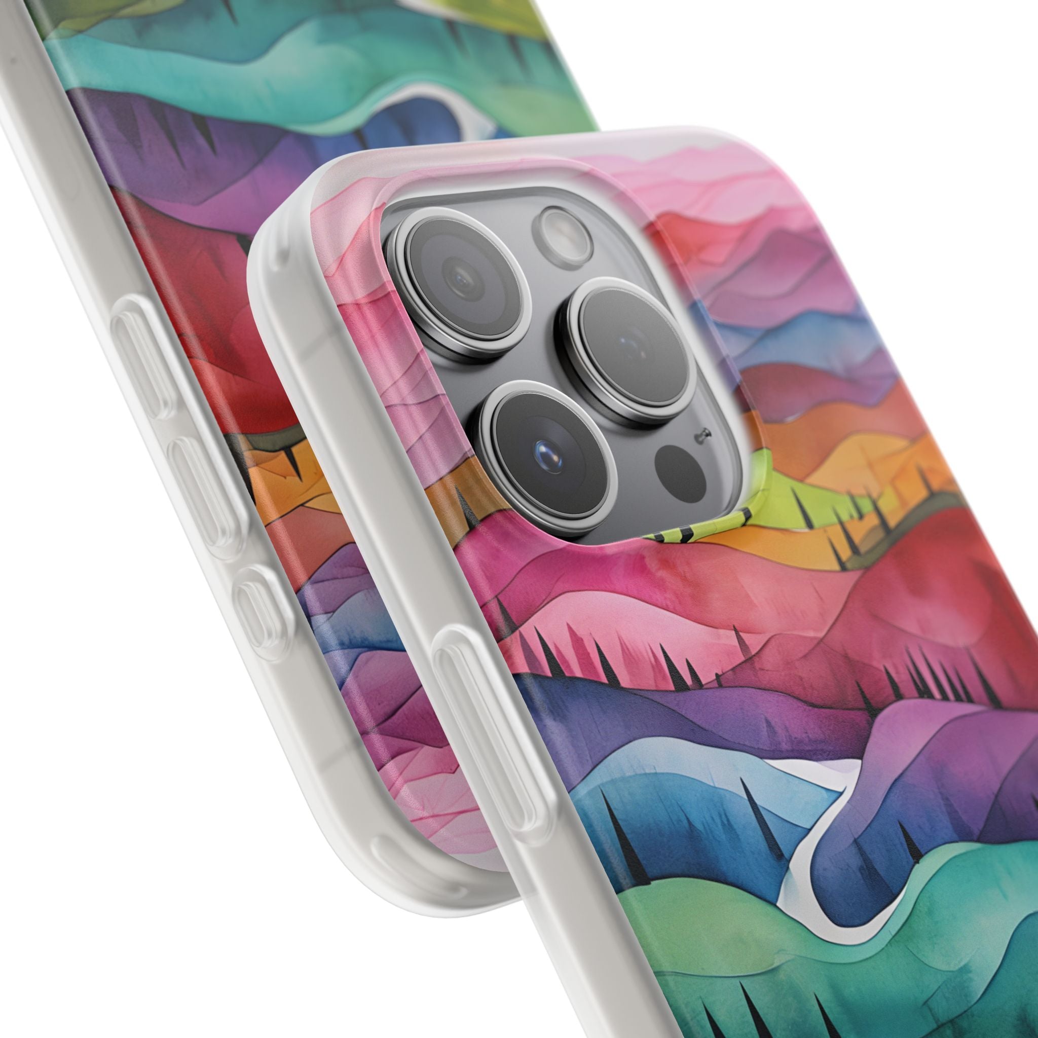 Fluid Rainbow Ridge · Soft Hoesje voor iPhone