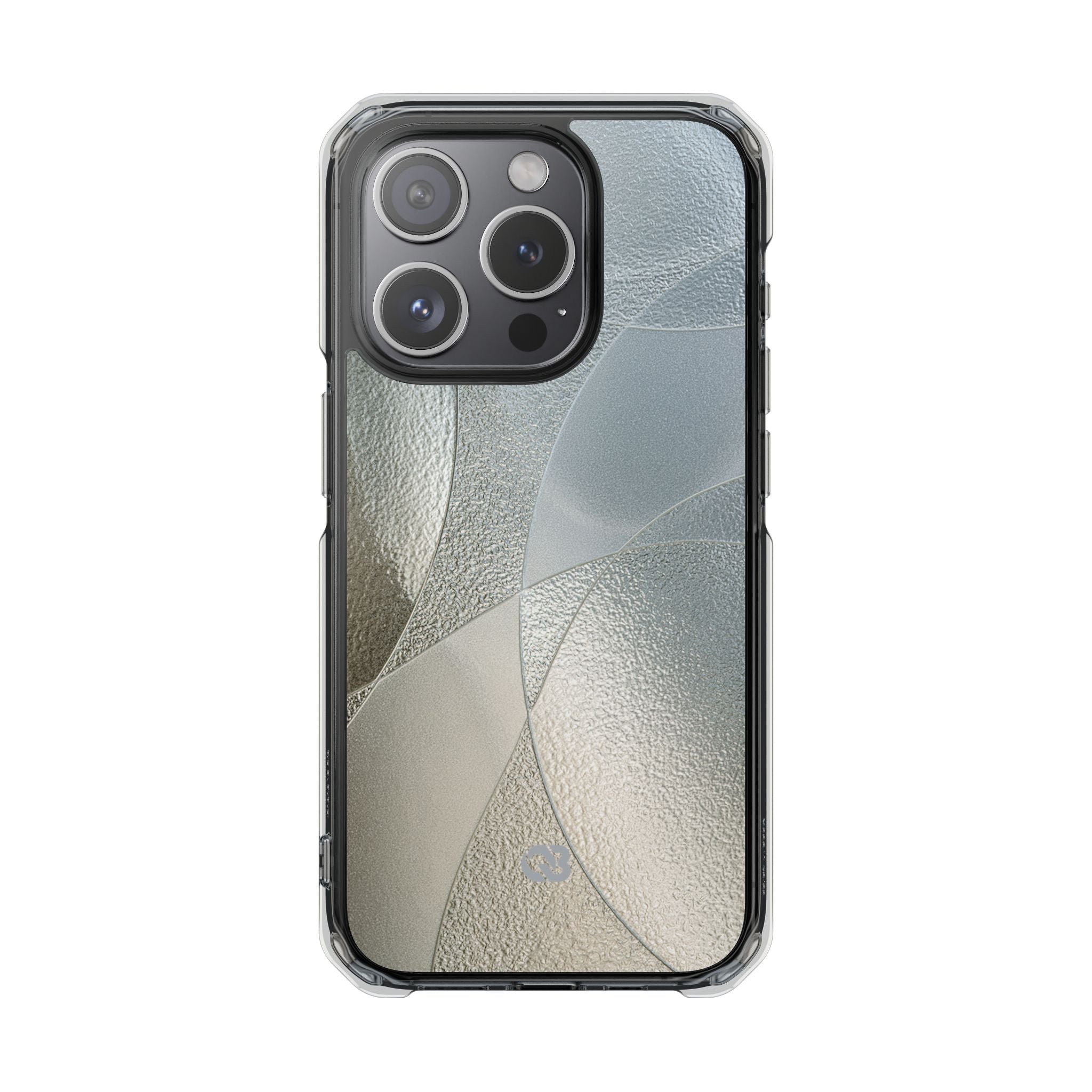 Silver Impact MagSafe Phone Case for iPhone - Frosted Silver Mosaic