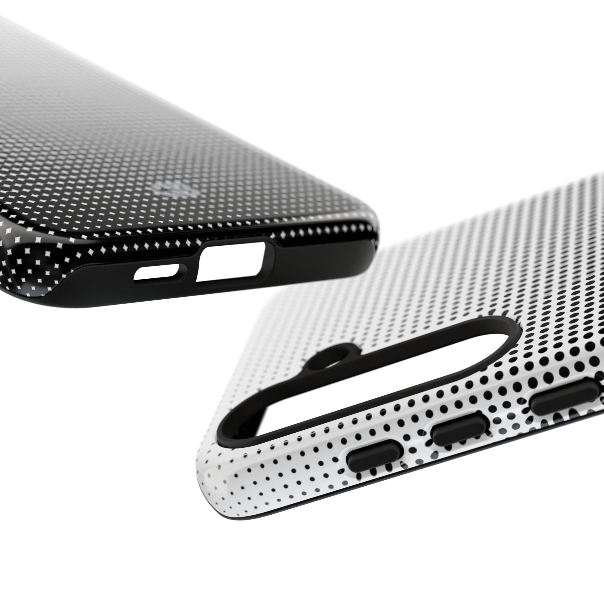 Black Tough Phone Case for Samsung - Obsidian Halftone Flux