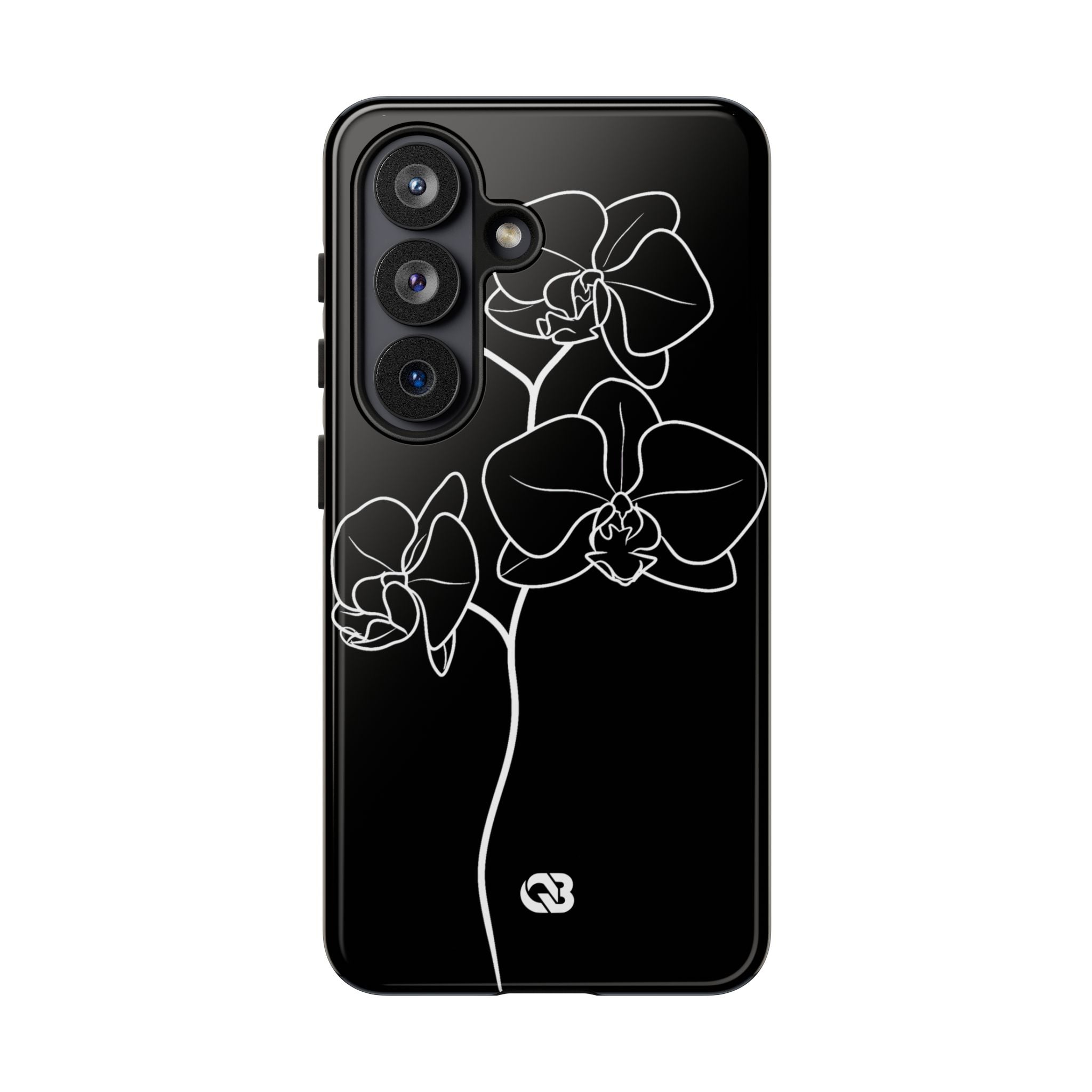 Black Tough Phone Case for Samsung - Noir Alabaster Orchid