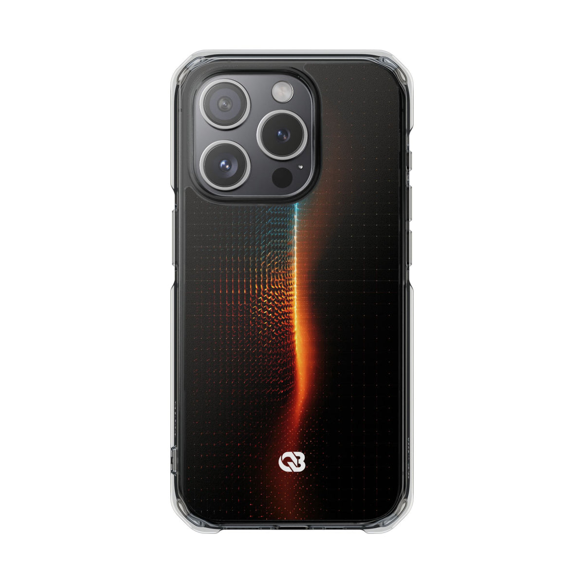 Luminous Refraction Grid · Clear Impact Magnetic Phone Case for iPhone · Black