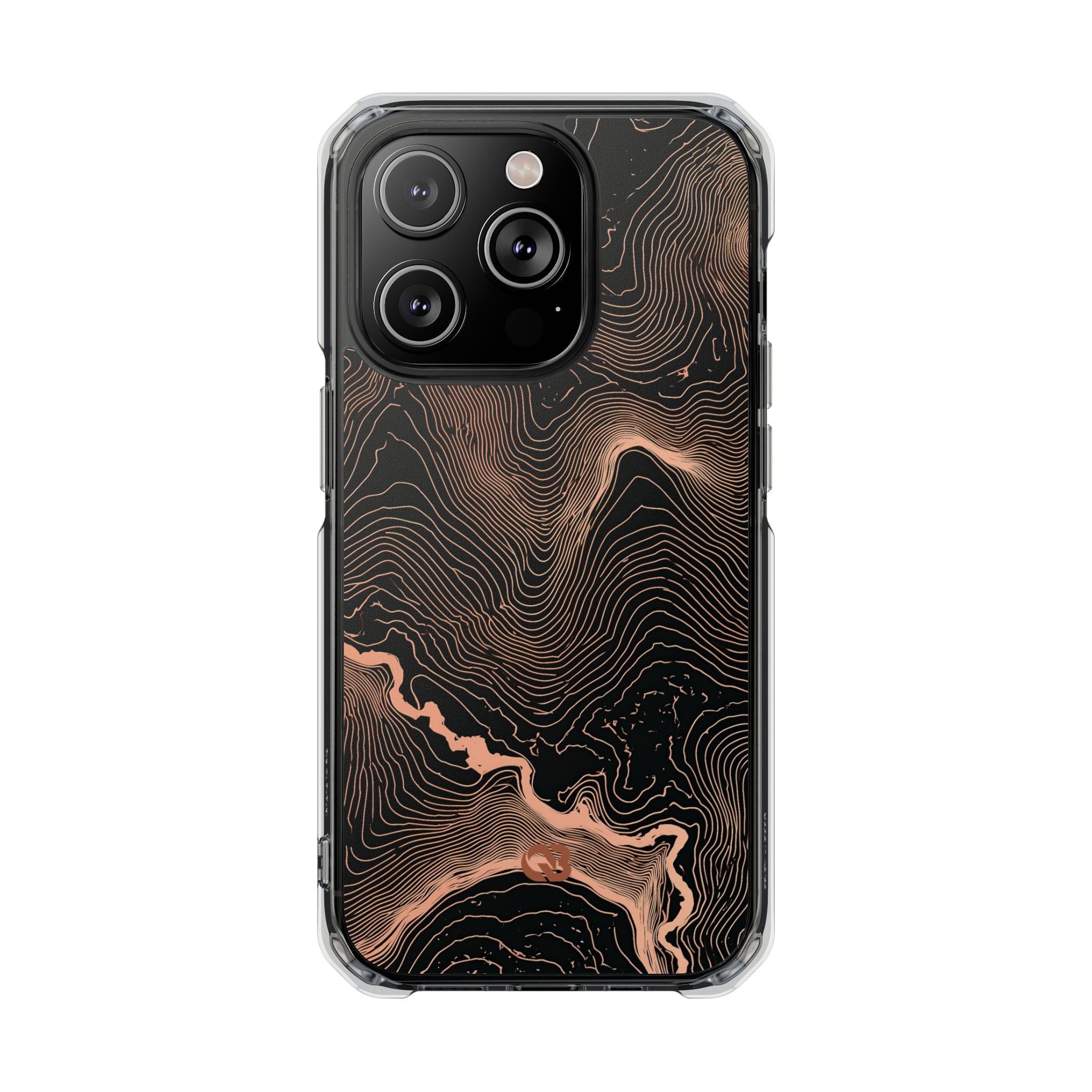 Orange Impact MagSafe Phone Case for iPhone - Salmon Ridge Topo