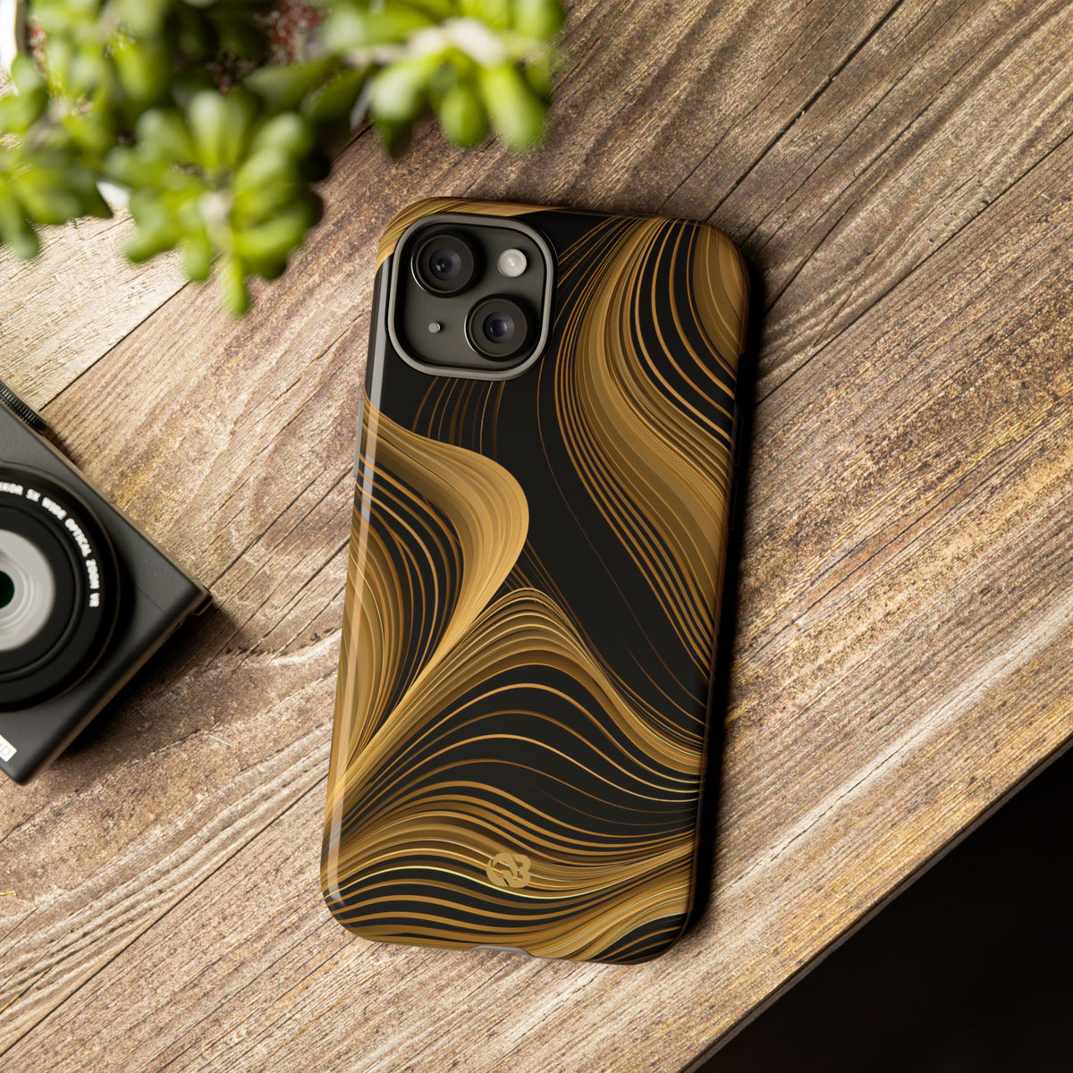 Gold Tough Phone Case for iPhone - Molten Copper Strands