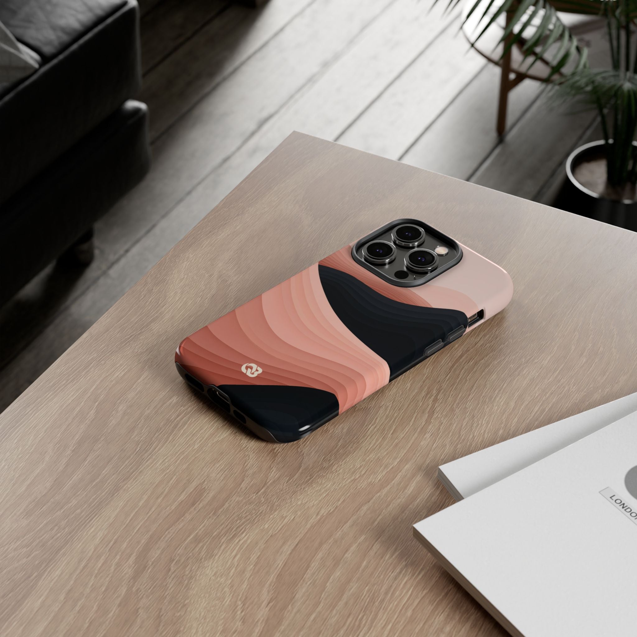 Pink Tough Phone Case for iPhone - Dune Shadow Layers